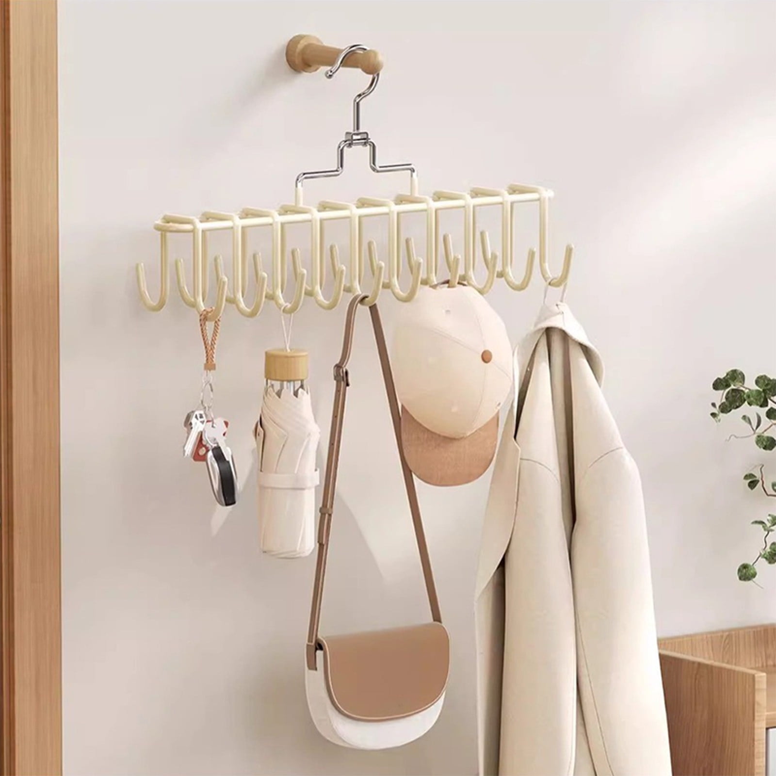 Belt Tie Rack Hanger, Tie Rack Hanger, for Closet Metal Belt Organizer, 20 Hooks, Multi Purpose Hanger, for Shawls Scarves Closet Organizers and Storage White - Image 6