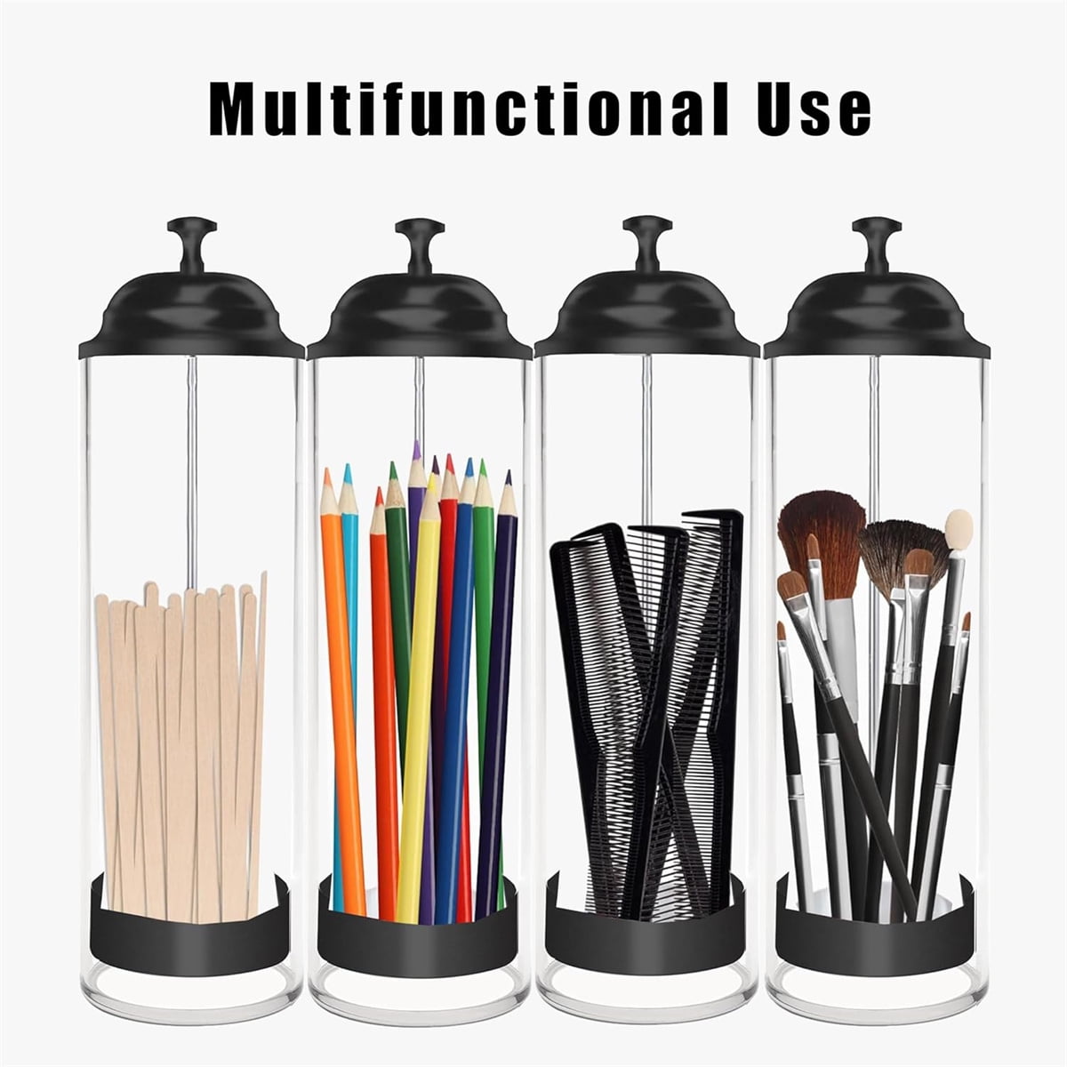 10.6 in Straw Dispenser with Lid, Tutuviw Plastic Straw Holder for Counter, Drinking Straw Organizer Container Transparent Straw Holder for Most Straws, Black (Straws Not Include) - Image 4