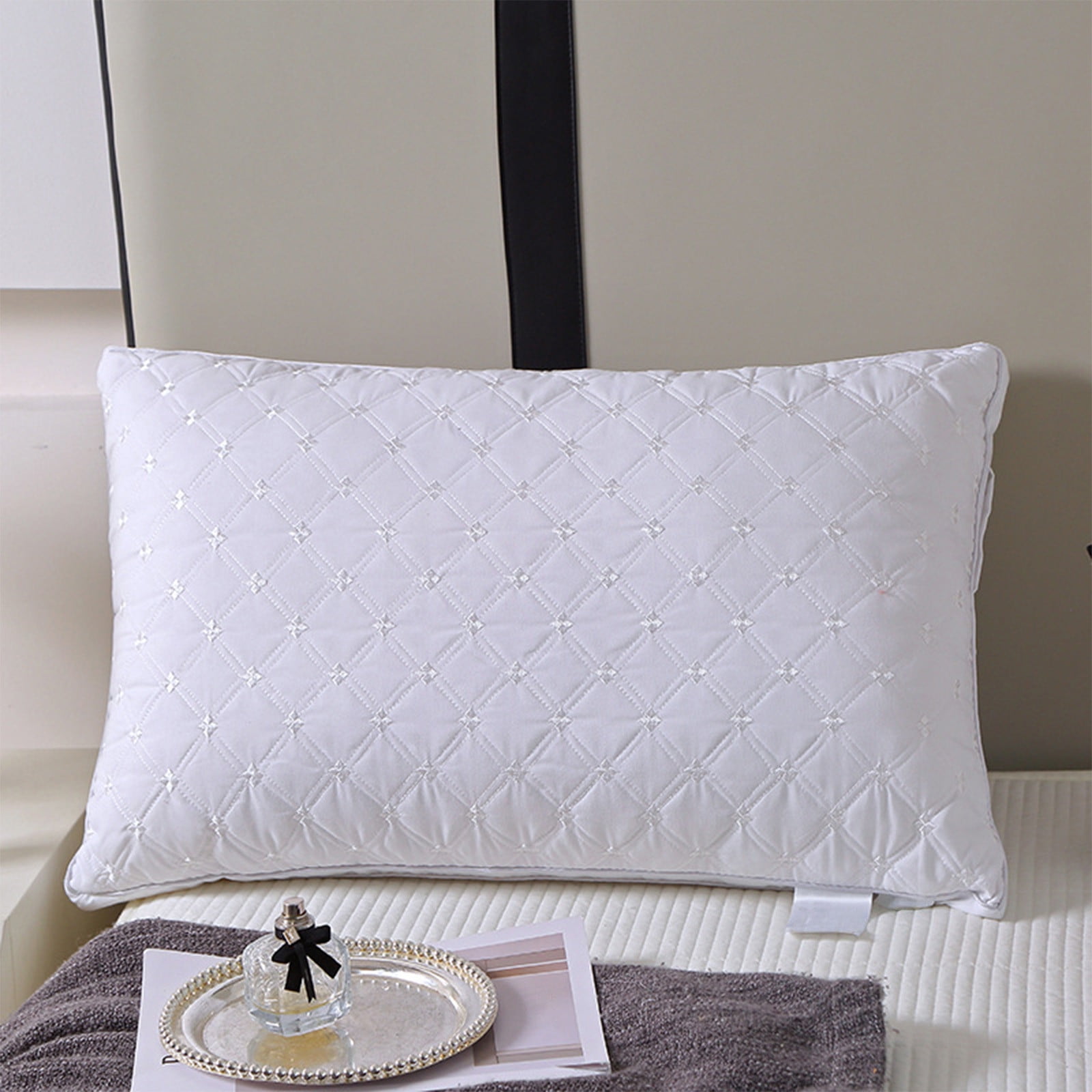 Pillows for Sleeping (1-Pack), Luxury Hotel Pillows Queen Size, Bed Pillows for Side and Back Sleeper, Hotel Luxury Pillow, Supportive Breathable Down Alternative Gusseted Pillow White - Image 4