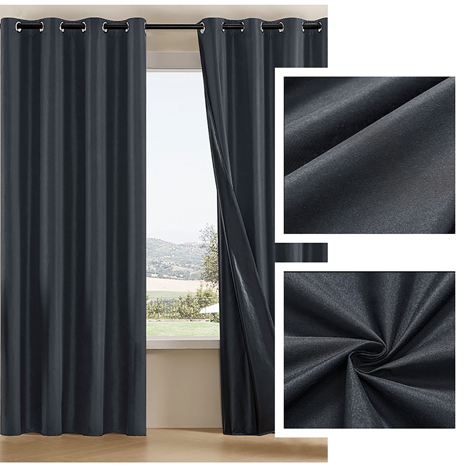 RV Camper Door Window Curtains, Blackout Privacy Curtains, Drapes for Bathroom Bedroom Kitchen, Portable Travel Trailer Small Window Decor, Short Blackout Curtain Black - Image 4