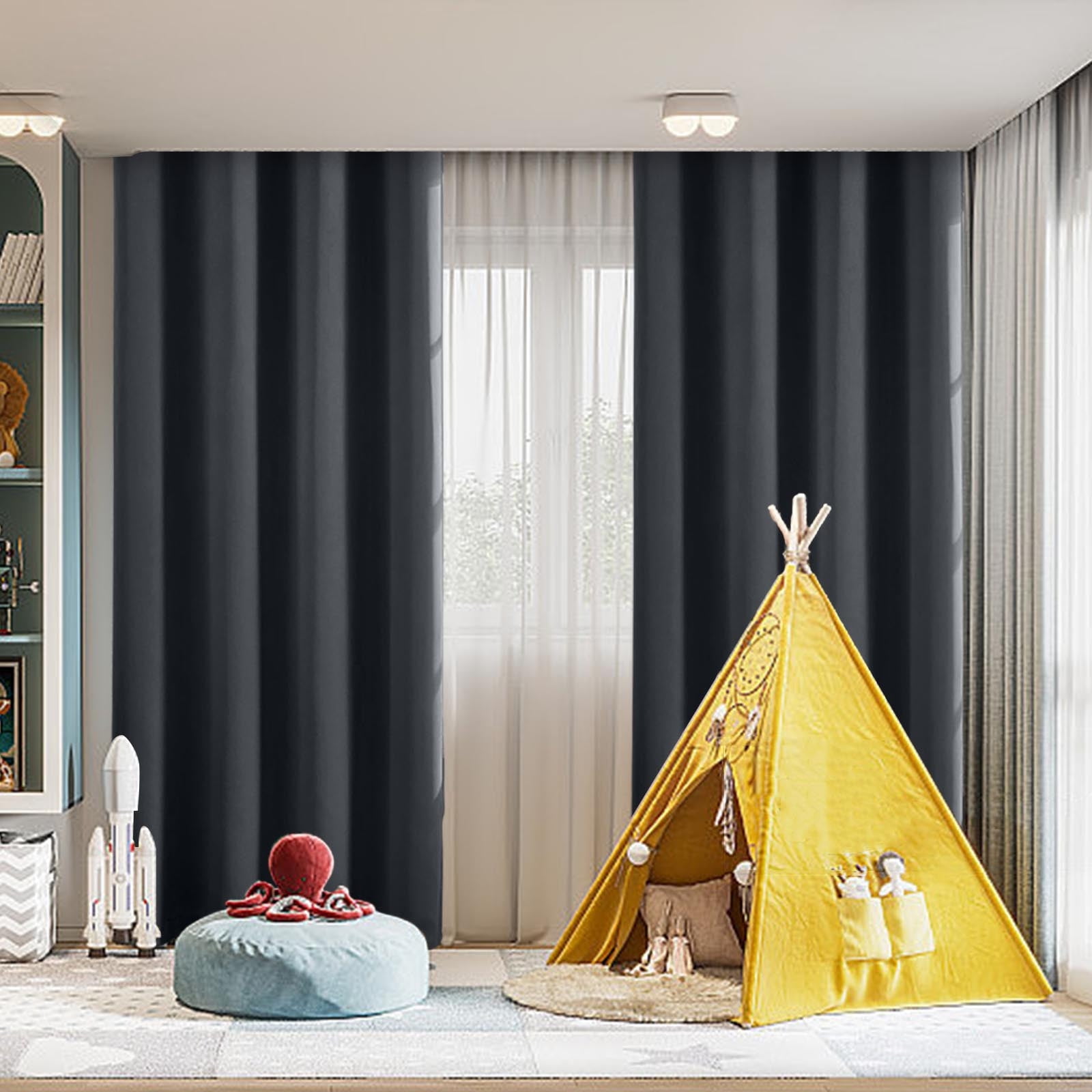 RV Camper Door Window Curtains, Blackout Privacy Curtains, Drapes for Bathroom Bedroom Kitchen, Portable Travel Trailer Small Window Decor, Short Blackout Curtain Black - Image 5