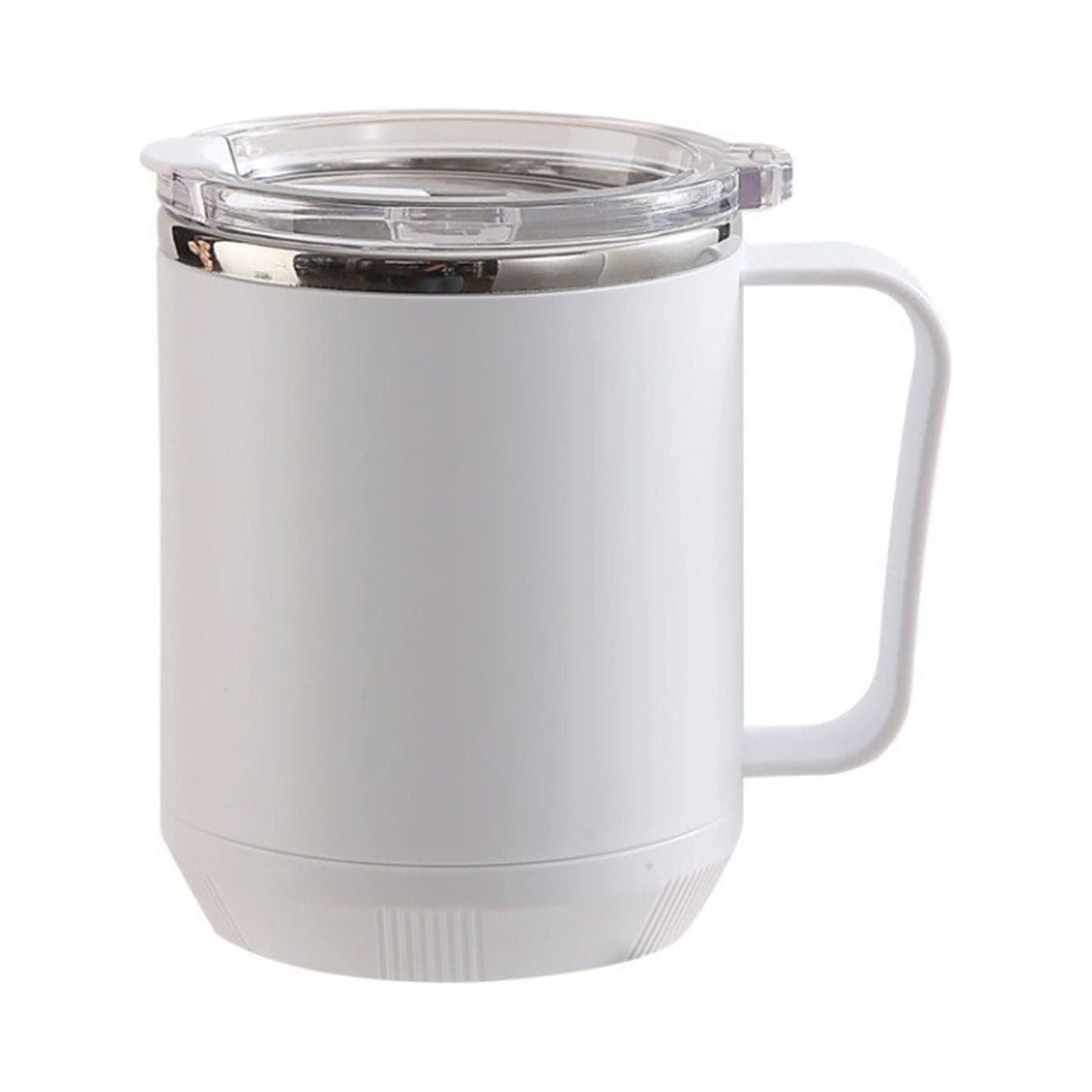 Insulated Stainless Steel Coffee Mug with Leakproof Lid, Double Wall Vacuum Travel Coffee Cup with Handle, Reusable Metal Cups Tumbler, Camping Mugs Keep Hot/Cold, Gifts White - Image 2