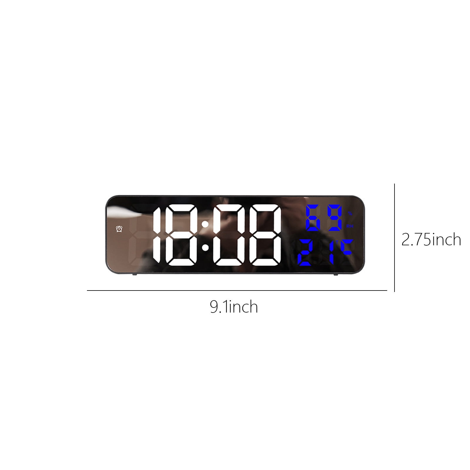 Digital Clock Large Display, Alarm Clock for Living Room Office Bedroom Decor, LED Corded Electric, Date Temp Display Wall Clock, Smart Cool Modern Desk Accessories Green - Image 3