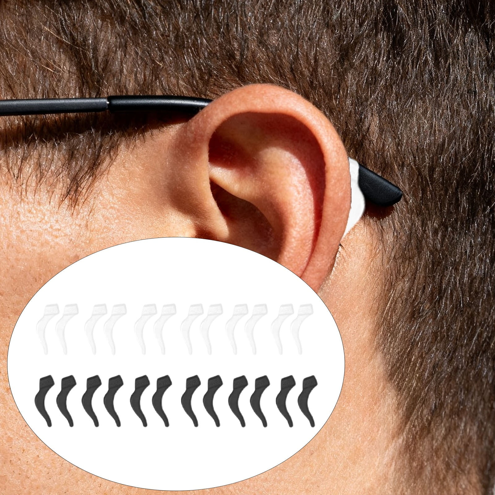 24Pcs Silicone Slip Ear Hook,Eyeglass Retainer,Anti Slip Ear Grips Hook,Comfortable and Durable Glasses Accessories for Sports,Reading,Outdoor Activities,and Daily Use A - Image 2