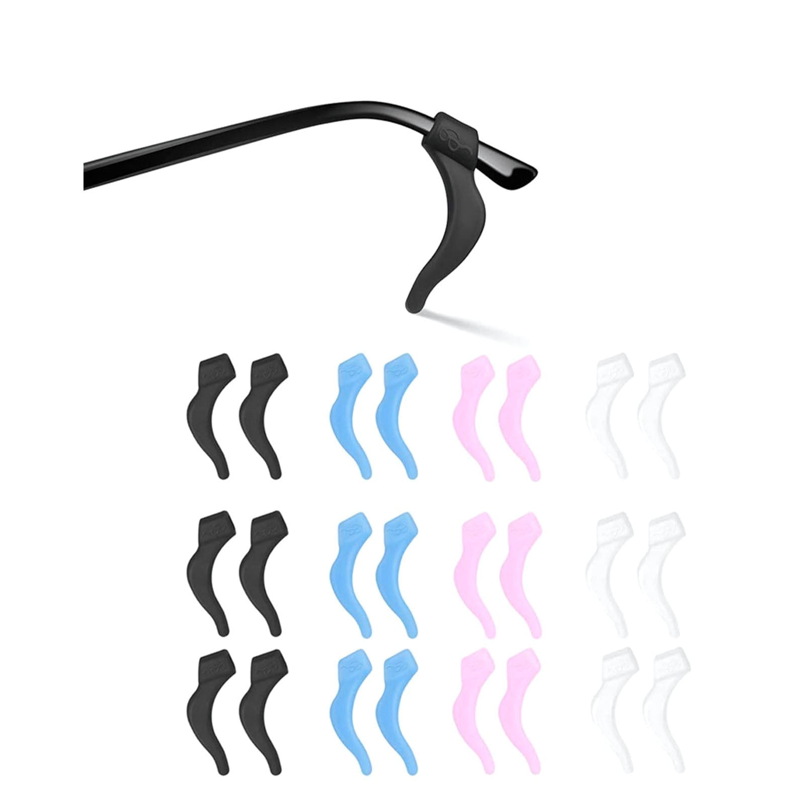 24Pcs Silicone Slip Ear Hook,Eyeglass Retainer,Anti Slip Ear Grips Hook,Comfortable and Durable Glasses Accessories for Sports,Reading,Outdoor Activities,and Daily Use,A B - Image 8