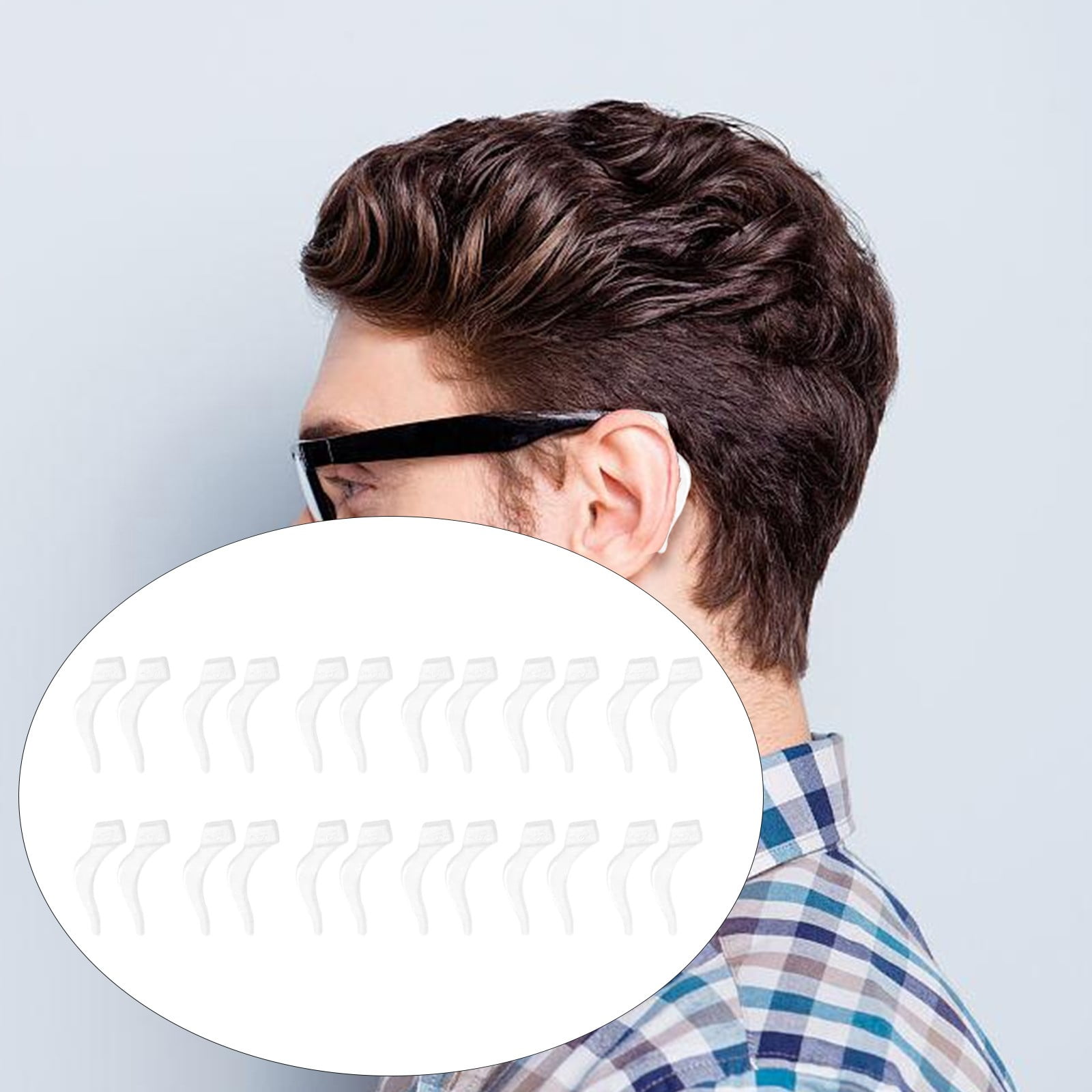 24Pcs Silicone Slip Ear Hook,Eyeglass Retainer,Anti Slip Ear Grips Hook,Comfortable and Durable Glasses Accessories for Sports,Reading,Outdoor Activities,and Daily Use,A I - Image 2