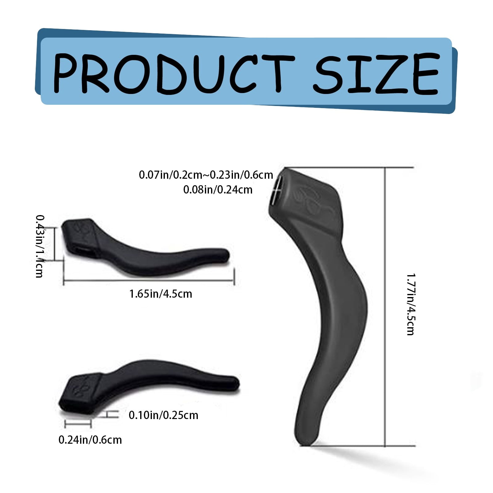 24Pcs Silicone Slip Ear Hook,Eyeglass Retainer,Anti Slip Ear Grips Hook,Comfortable and Durable Glasses Accessories for Sports,Reading,Outdoor Activities,and Daily Use,A J - Image 3