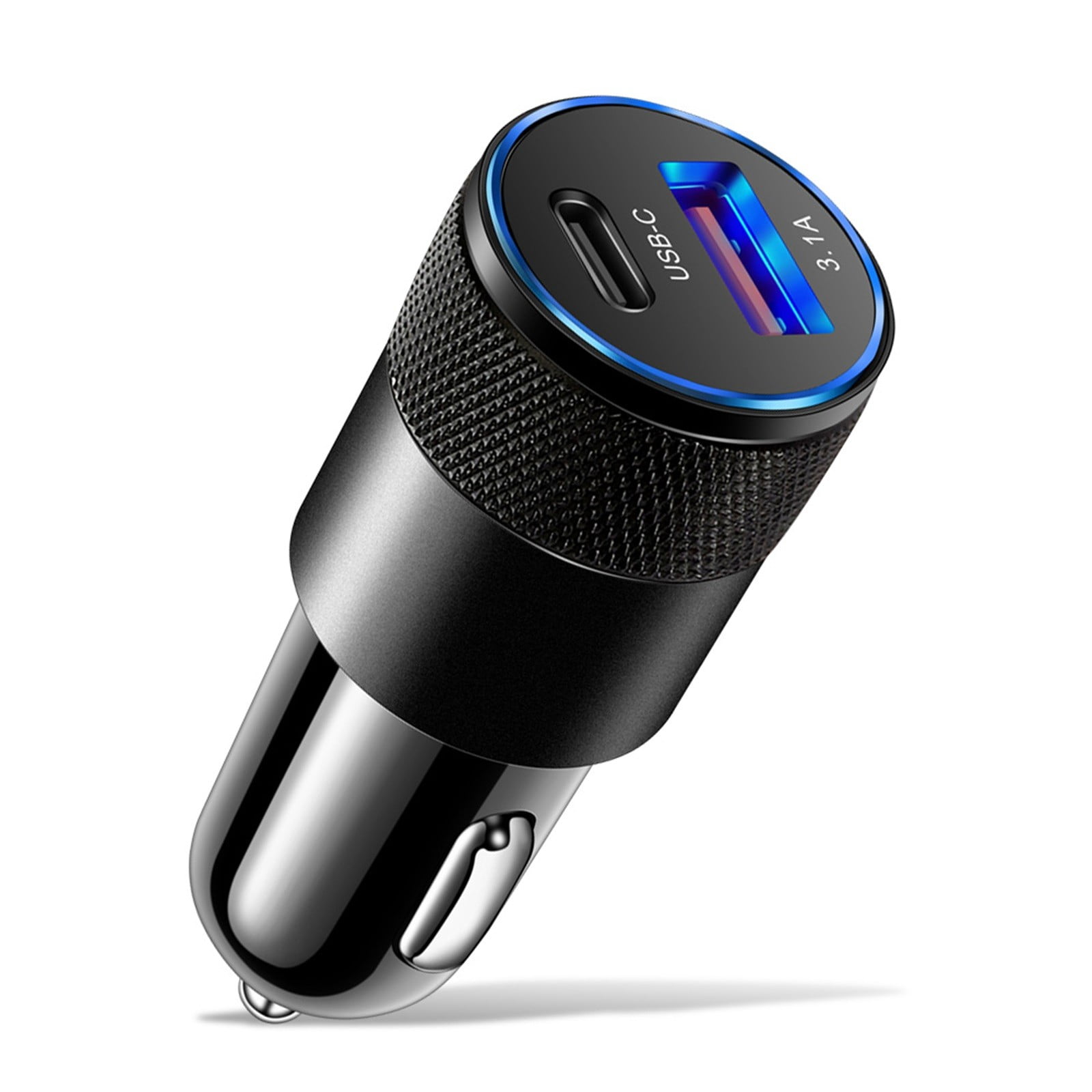 15W PD USB Car Charger, USB Type C Fast Power Charging Block, USB and PD Type-C Dual Interfaces, Plug Lighter Adapter, Car Charger Charging Adapter, for Daily Commutes, Road Trips Black - Image 1