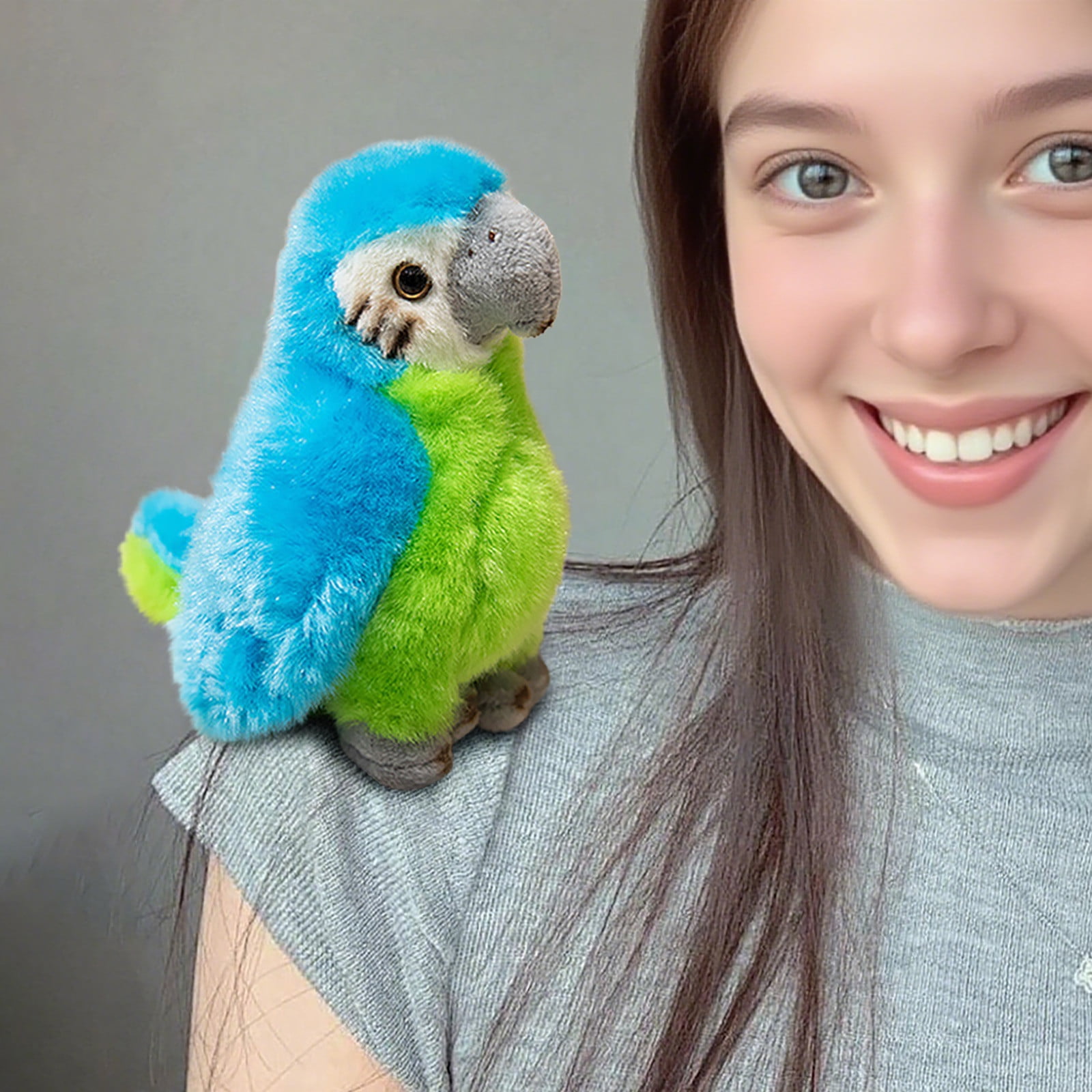 Shoulder Plush, Magnetic Plushs Toy Riding Stuffed Animals Toy, Cute Stuffed Doll with Magnet, Shoulder Parrot Plush Toy Home Decoration for Birthday Party Holiday Christmas Gift L - Image 1