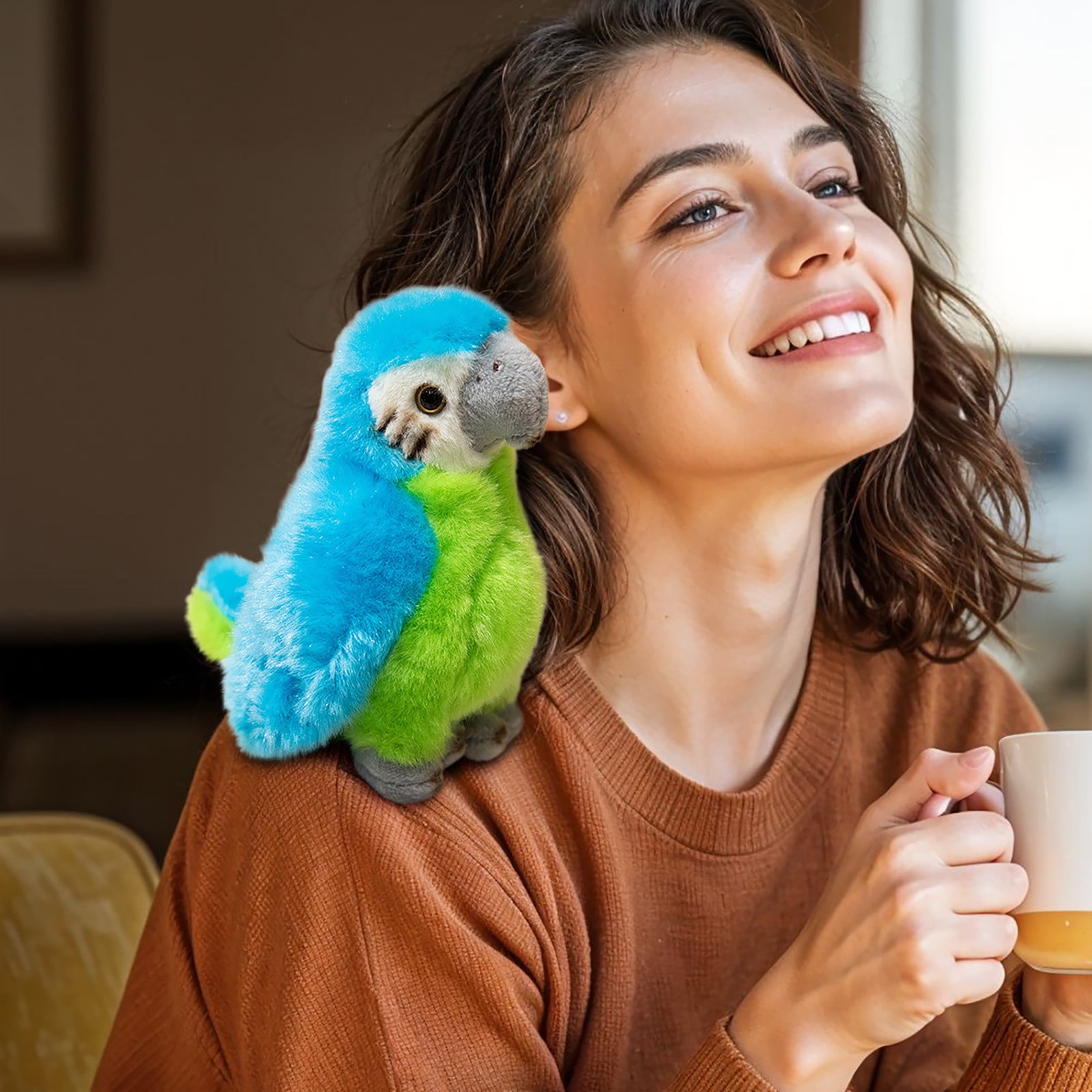 Shoulder Plush, Magnetic Plushs Toy Riding Stuffed Animals Toy, Cute Stuffed Doll with Magnet, Shoulder Parrot Plush Toy Home Decoration for Birthday Party Holiday Christmas Gift L - Image 4