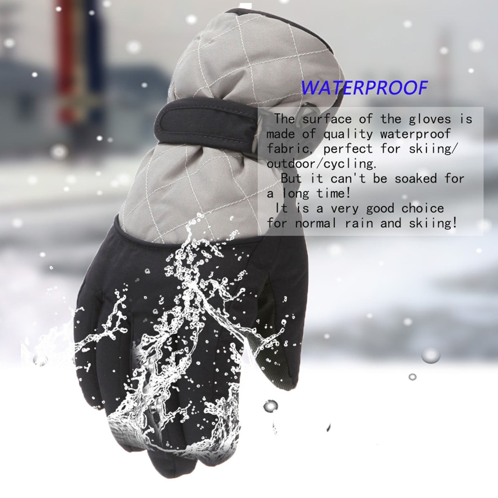 GXWEA 2T Gloves Kids Waterproof Gloves Kids Gloves Winter Gloves Thick Gloves Stretchy Warm Gloves Boys Girls 6-11 Year AHA2 kids snow gloves Grey - Image 7