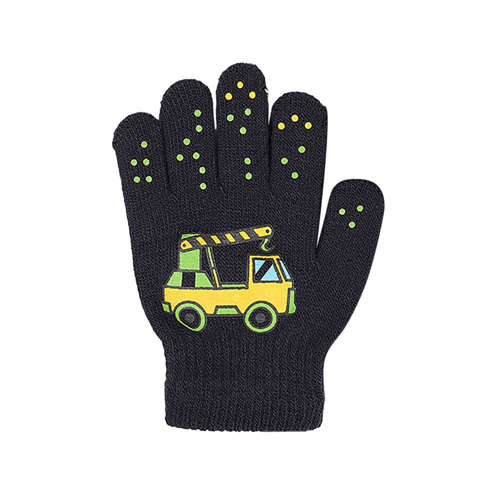 GXWEA 2T Gloves Kids Waterproof Gloves Kids Gloves Winter Gloves Thick Gloves Stretchy Warm Gloves Boys Girls 6-11 Year 5-12 years AHA4 kids snow gloves Black - Image 1