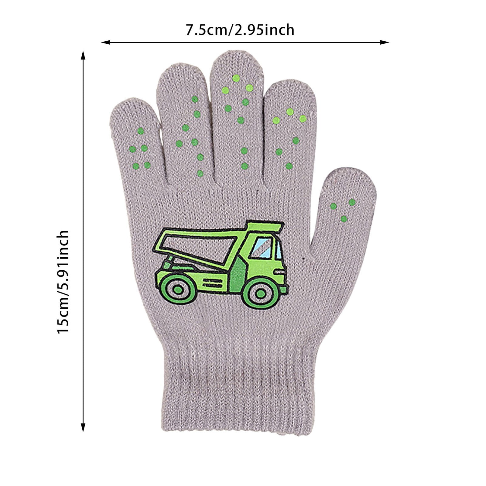 GXWEA 2T Gloves Kids Waterproof Gloves Kids Gloves Winter Gloves Thick Gloves Stretchy Warm Gloves Boys Girls 6-11 Year 5-12 years AHA4 kids snow gloves Grey - Image 3