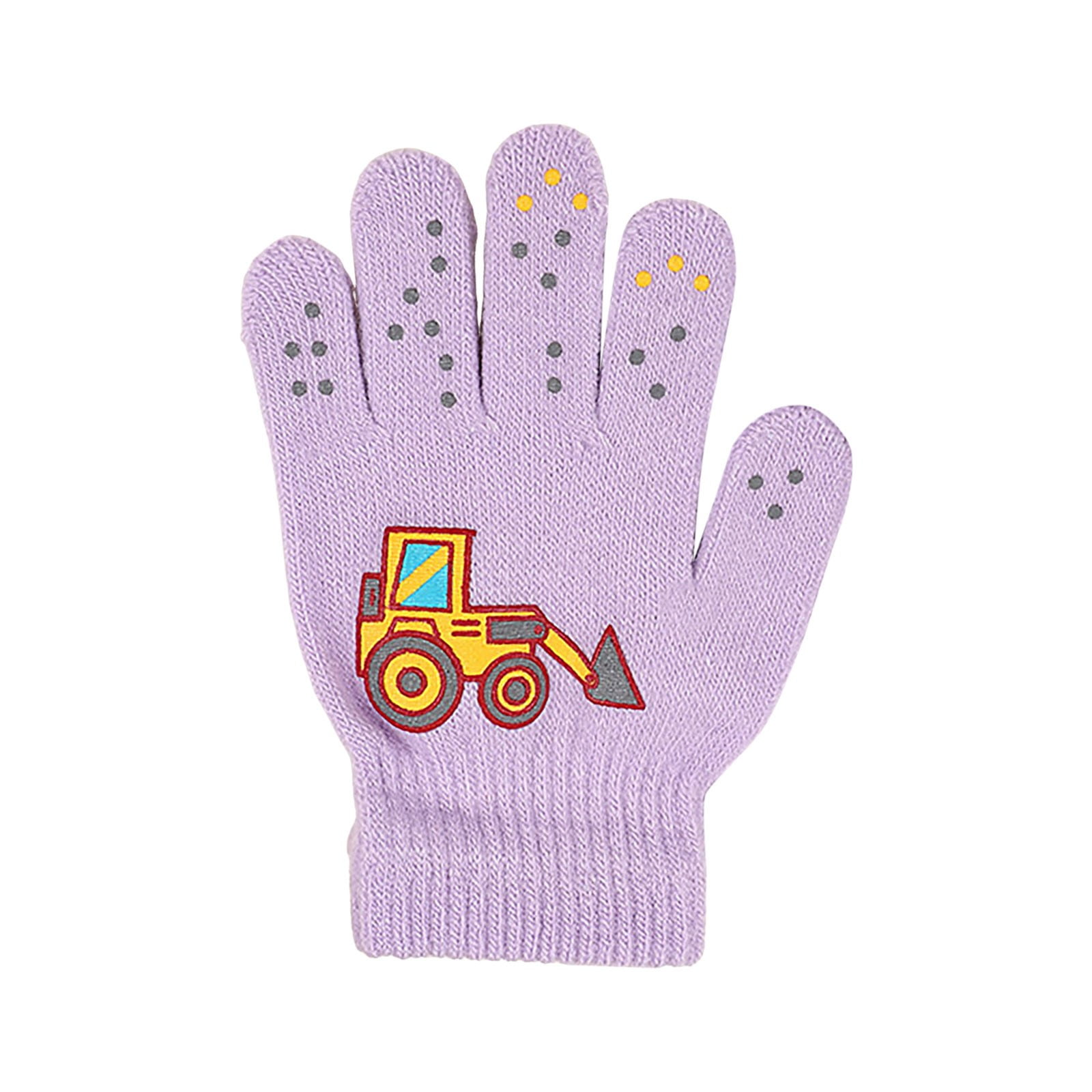 GXWEA 2T Gloves Kids Waterproof Gloves Kids Gloves Winter Gloves Thick Gloves Stretchy Warm Gloves Boys Girls 6-11 Year 5-12 years AHA4 kids snow gloves Purple - Image 1