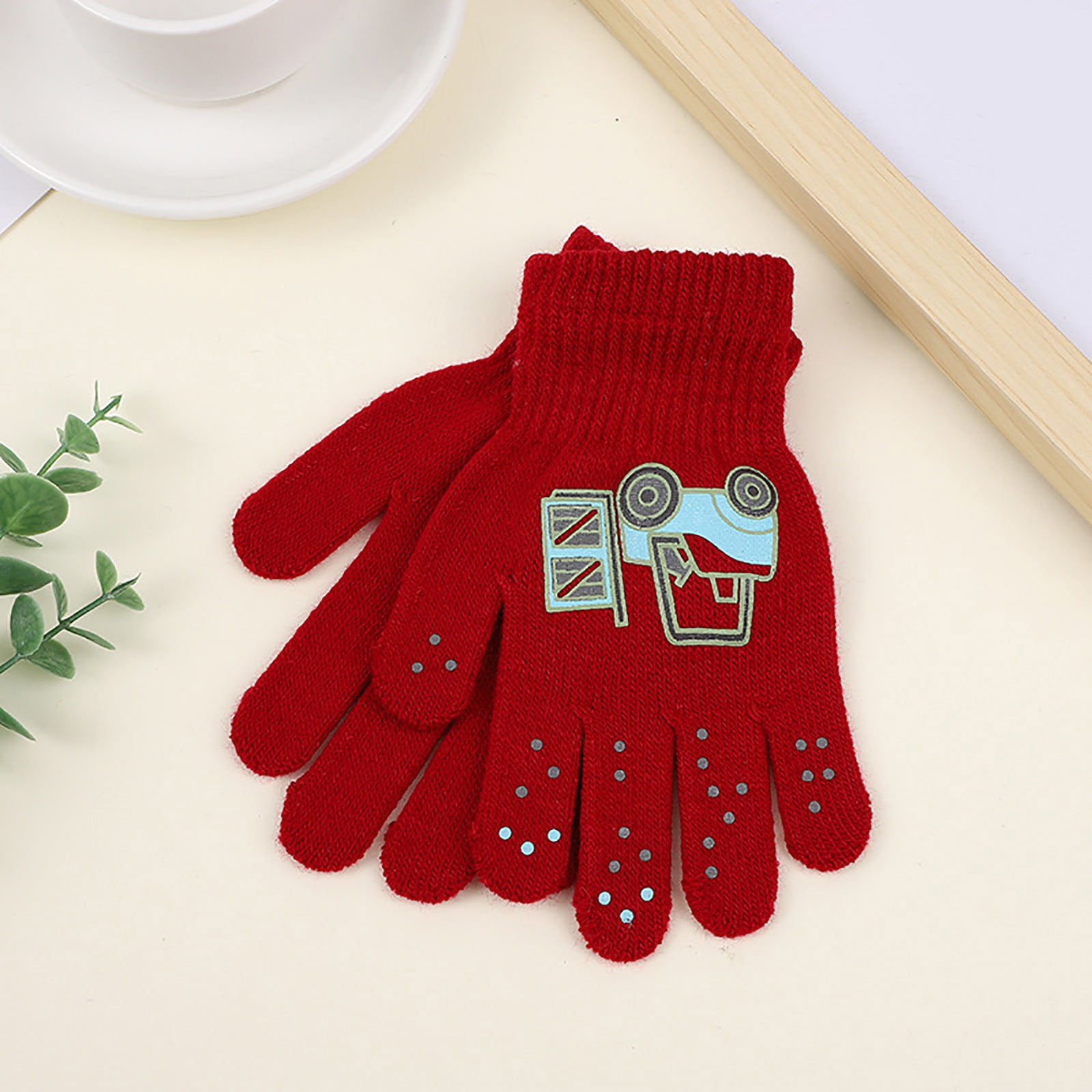 GXWEA 2T Gloves Kids Waterproof Gloves Kids Gloves Winter Gloves Thick Gloves Stretchy Warm Gloves Boys Girls 6-11 Year 5-12 years AHA4 kids snow gloves Red - Image 2