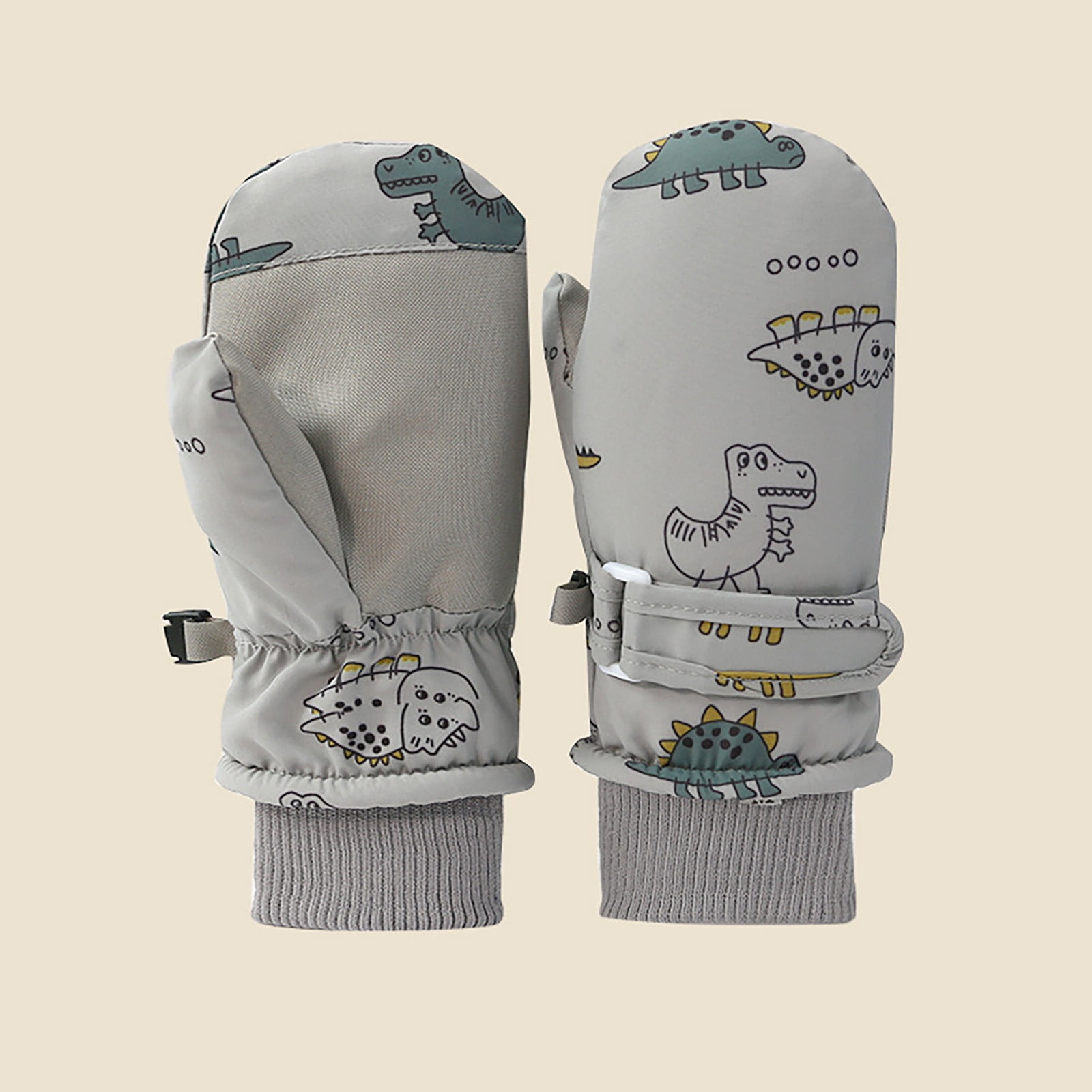 GXWEA 2T Gloves Kids Waterproof Gloves Kids Gloves Winter Gloves Thick Gloves Stretchy Warm Gloves Boys Girls 6-11 Year 2-4 Years AHA5 kids snow gloves Grey - Image 2