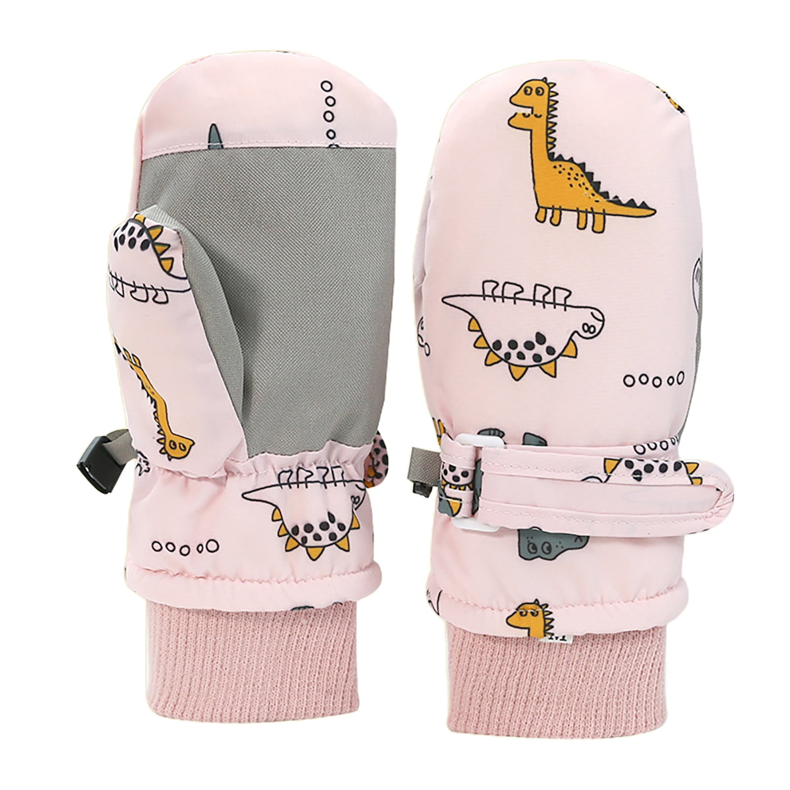 GXWEA 2T Gloves Kids Waterproof Gloves Kids Gloves Winter Gloves Thick Gloves Stretchy Warm Gloves Boys Girls 6-11 Year 2-4 Years AHA5 kids snow gloves Pink - Image 1