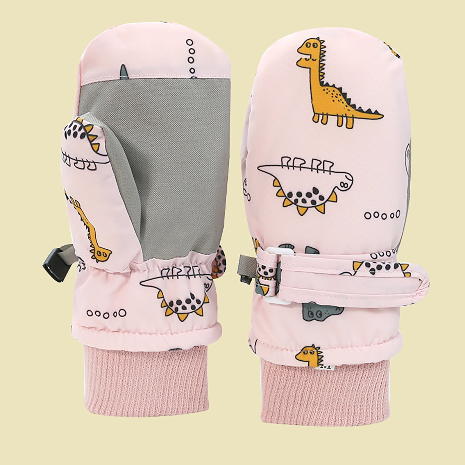 GXWEA 2T Gloves Kids Waterproof Gloves Kids Gloves Winter Gloves Thick Gloves Stretchy Warm Gloves Boys Girls 6-11 Year 6-24 Months AHA5 kids snow gloves Pink - Image 2