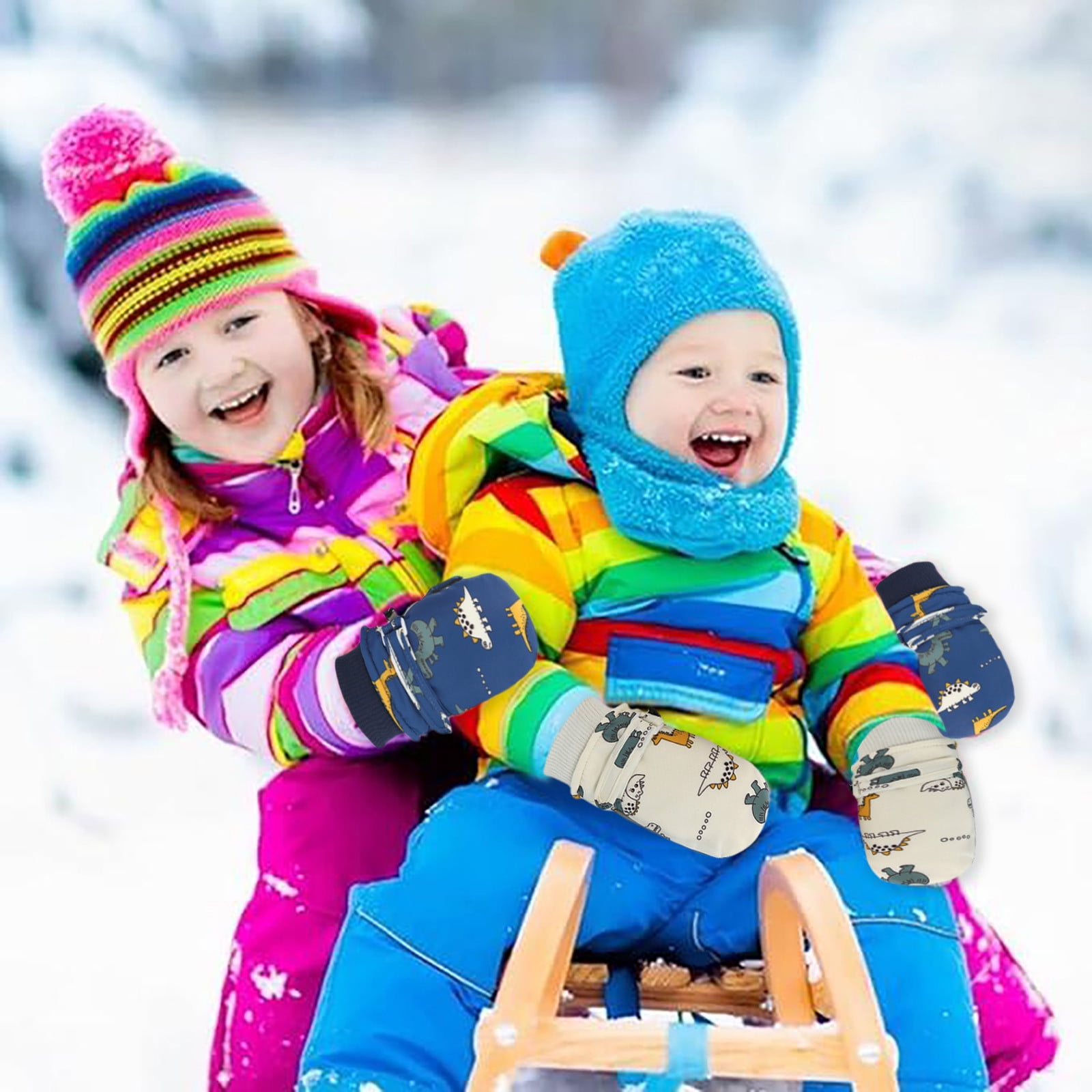 GXWEA 2T Gloves Kids Waterproof Gloves Kids Gloves Winter Gloves Thick Gloves Stretchy Warm Gloves Boys Girls 6-11 Year 4-8 Years AHA5 kids snow gloves White - Image 6