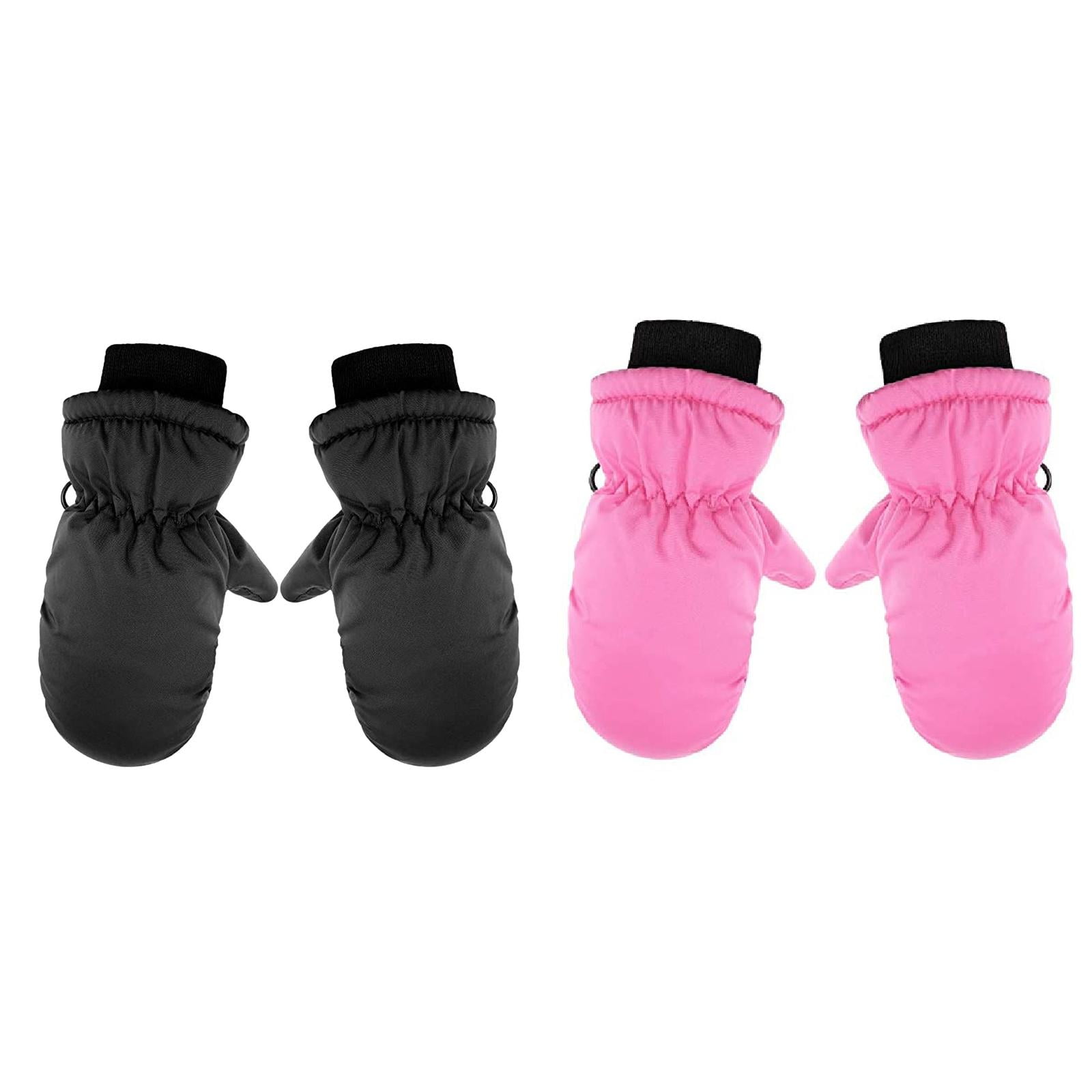GXWEA 2T Gloves Kids Waterproof Gloves Kids Gloves Winter Gloves Thick Gloves Stretchy Warm Gloves Boys Girls 6-11 Year One Size color-4 - Image 1