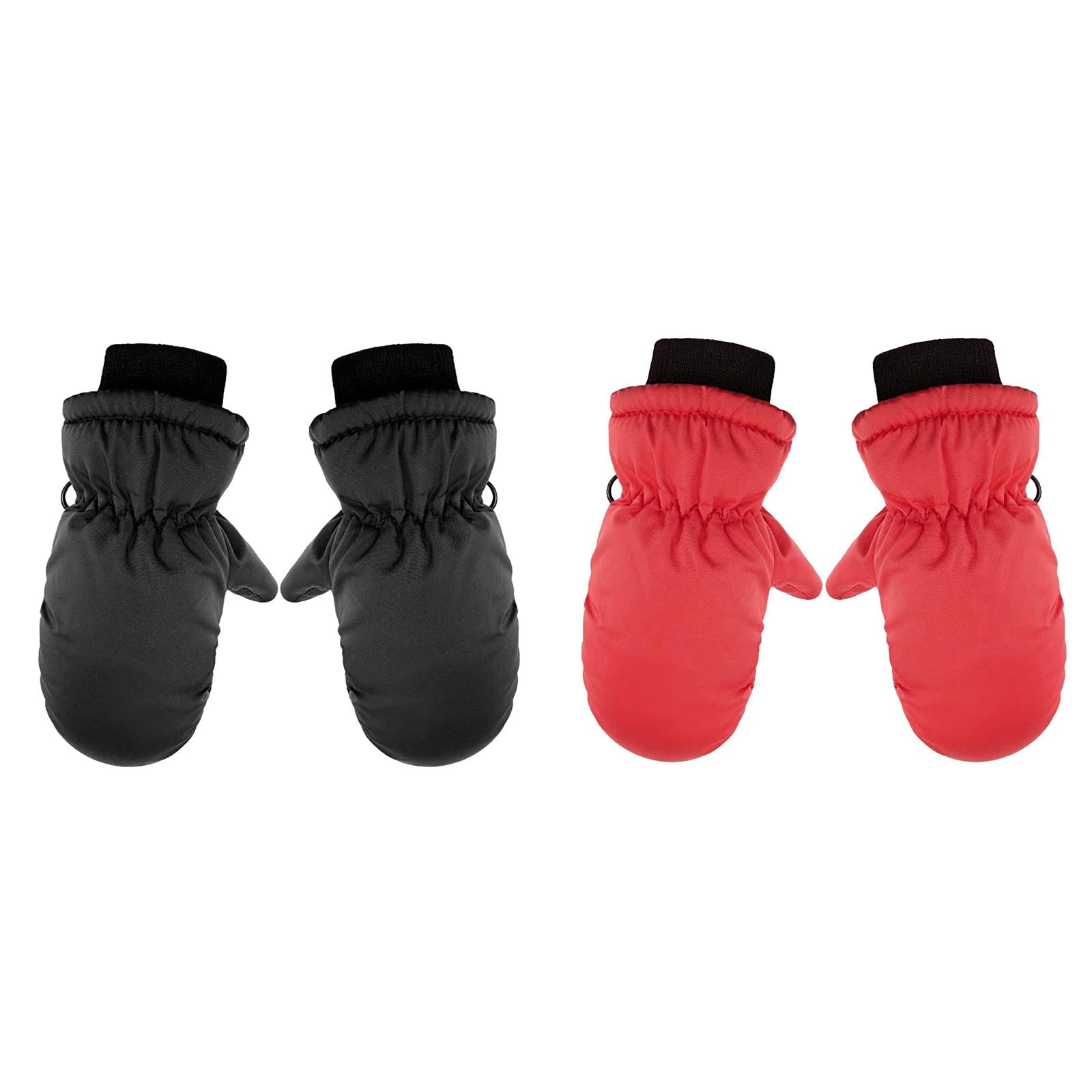 GXWEA 2T Gloves Kids Waterproof Gloves Kids Gloves Winter Gloves Thick Gloves Stretchy Warm Gloves Boys Girls 6-11 Year One Size color-7 - Image 1