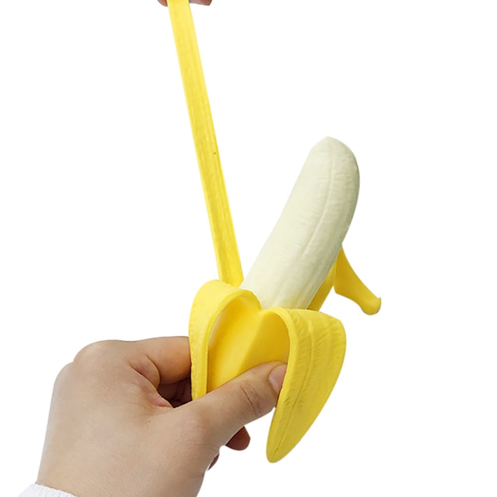 Banana Stress Ball, Soft Simulation Banana Fruit Squeezed Toys, Stretchy Banana Stress Ball Sensory Toys for Birthday Party Holiday Christmas Gift 1PC - Image 3