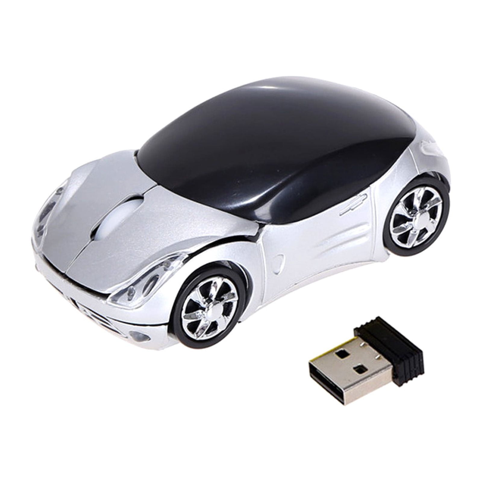 2.4G Wireless Mouse, Cute Car Mouse, 2.4G Wireless (10m Range) and USB Plug and Play, 1200DPI Optical Tracking, for PC Computer Laptop Tablet, with LED Light Pink - Image 3