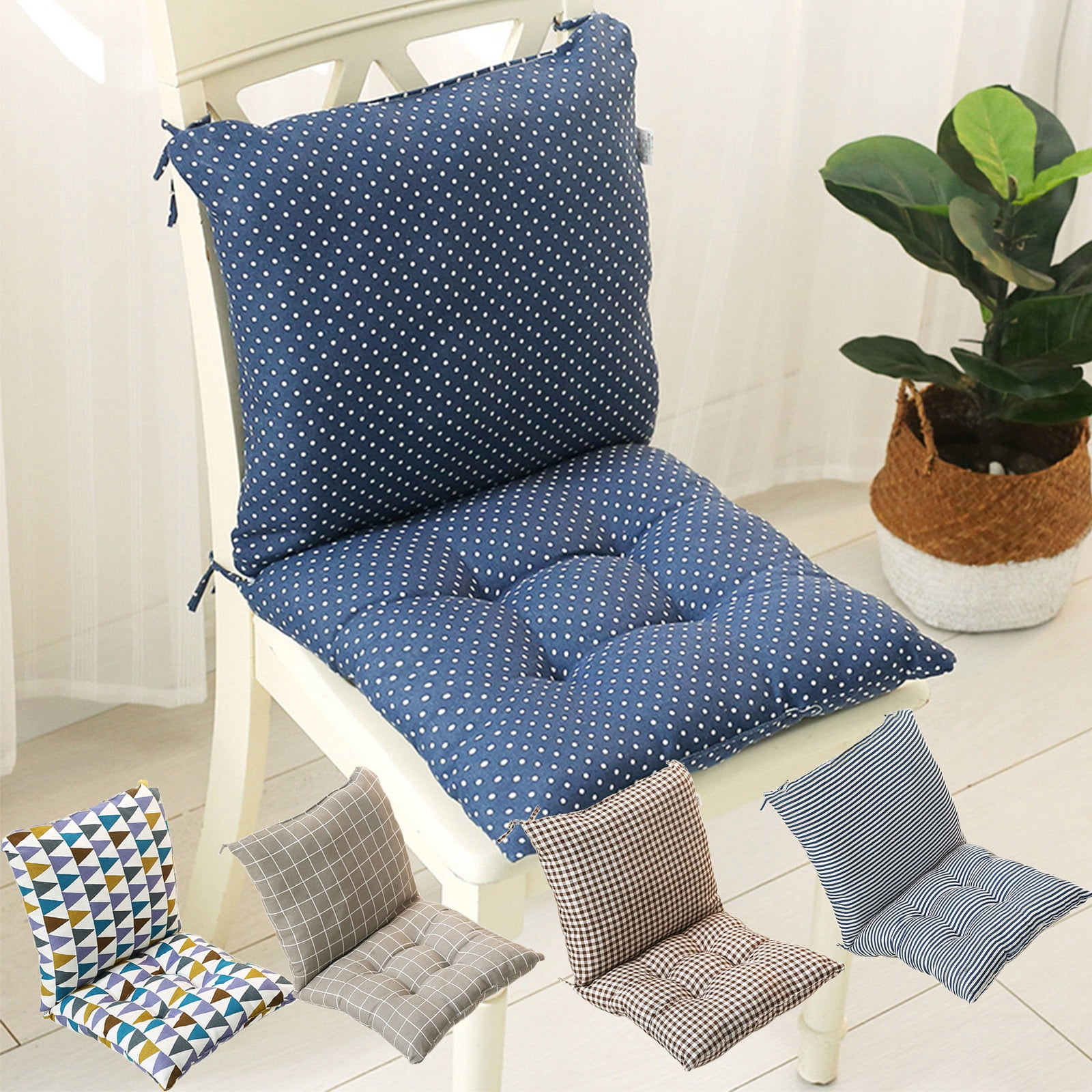 High Back Chair Cushions with Ties, 15.7