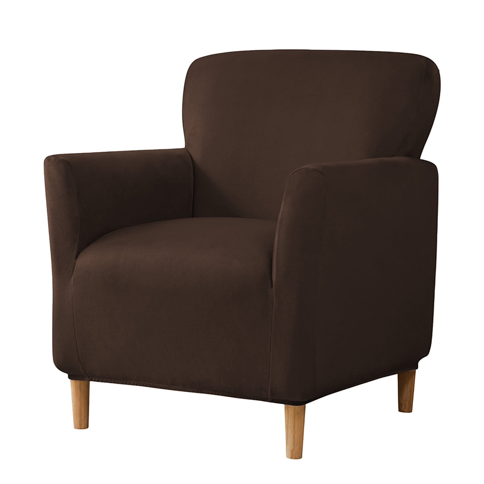 Chair Slipcovers, Waterproof Chair Covers, Armchair 1-Piece Stretch Chair Covers for Living Room, Nonslip Outdoor Armchair Slipcover, Elastic Solid Color Chair Cover, Pets Furniture Protector Coffee - Image 2