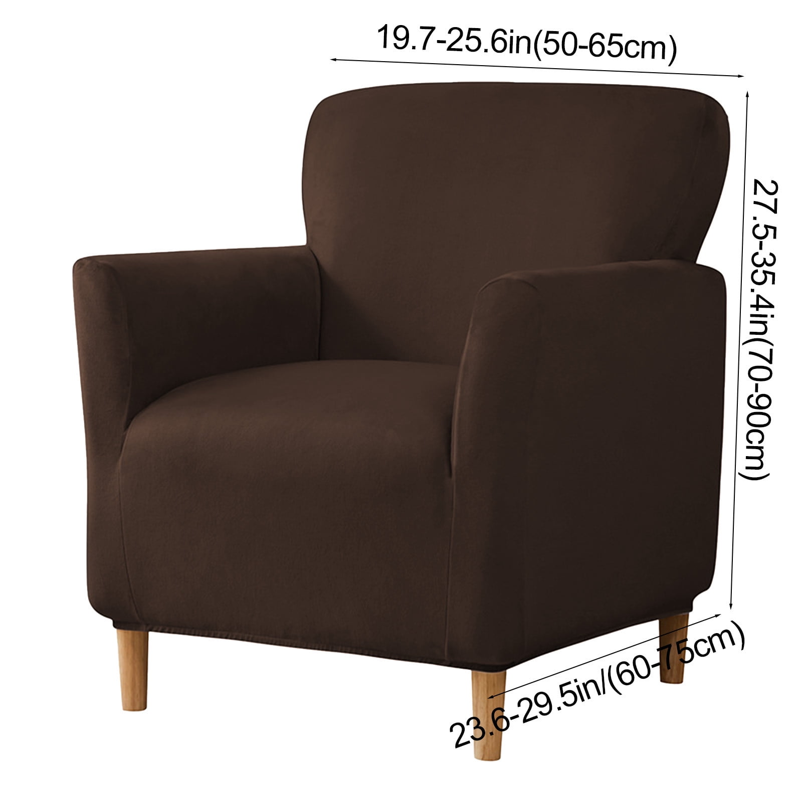 Chair Slipcovers, Waterproof Chair Covers, Armchair 1-Piece Stretch Chair Covers for Living Room, Nonslip Outdoor Armchair Slipcover, Elastic Solid Color Chair Cover, Pets Furniture Protector Coffee - Image 3