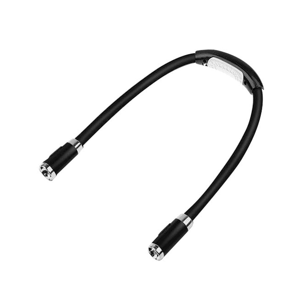 Rechargeable LED Neck Reading Light, 3 Modes Neck Reading Lamp, Hands Free Flexible Torch, U-Shaped LED Light with Soft Silicone Arms Comfortable Wear, for Camping Repairing Knitting Black - Image 2