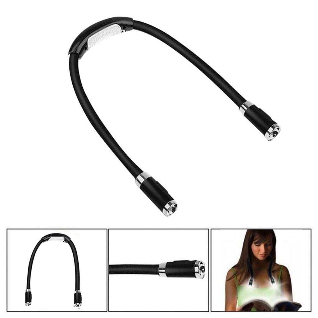 Rechargeable LED Neck Reading Light, 3 Modes Neck Reading Lamp, Hands Free Flexible Torch, U-Shaped LED Light with Soft Silicone Arms Comfortable Wear, for Camping Repairing Knitting Black - Image 3