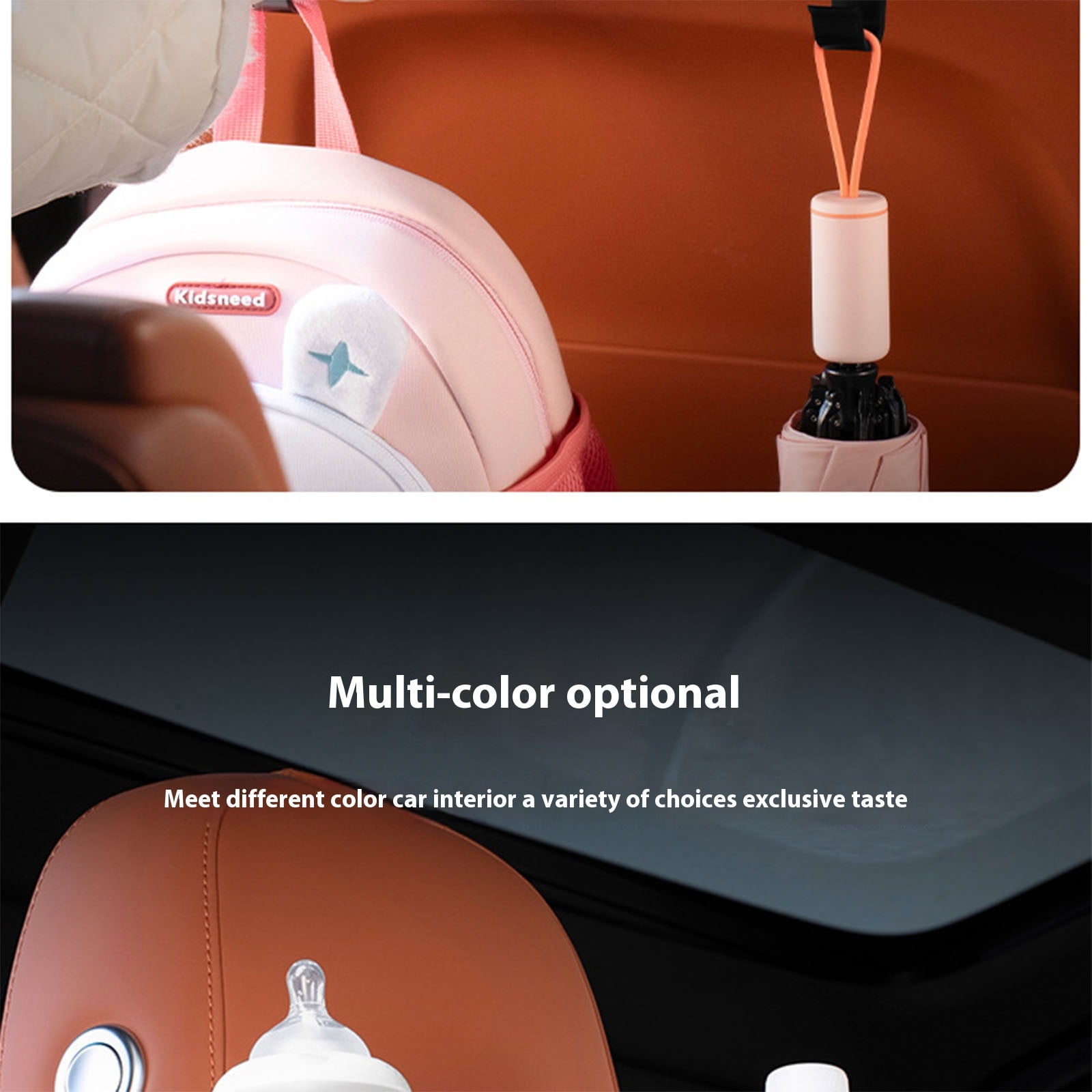 Backseat Car Organizer, Back Seat Cup Holders for Cars, Multifunctional Car Organizers and Storage, Car Seat Organizer, Car Tissue Organizer with 2 Cup Holder, for Glasses Phones Keys and Cards Black - Image 6