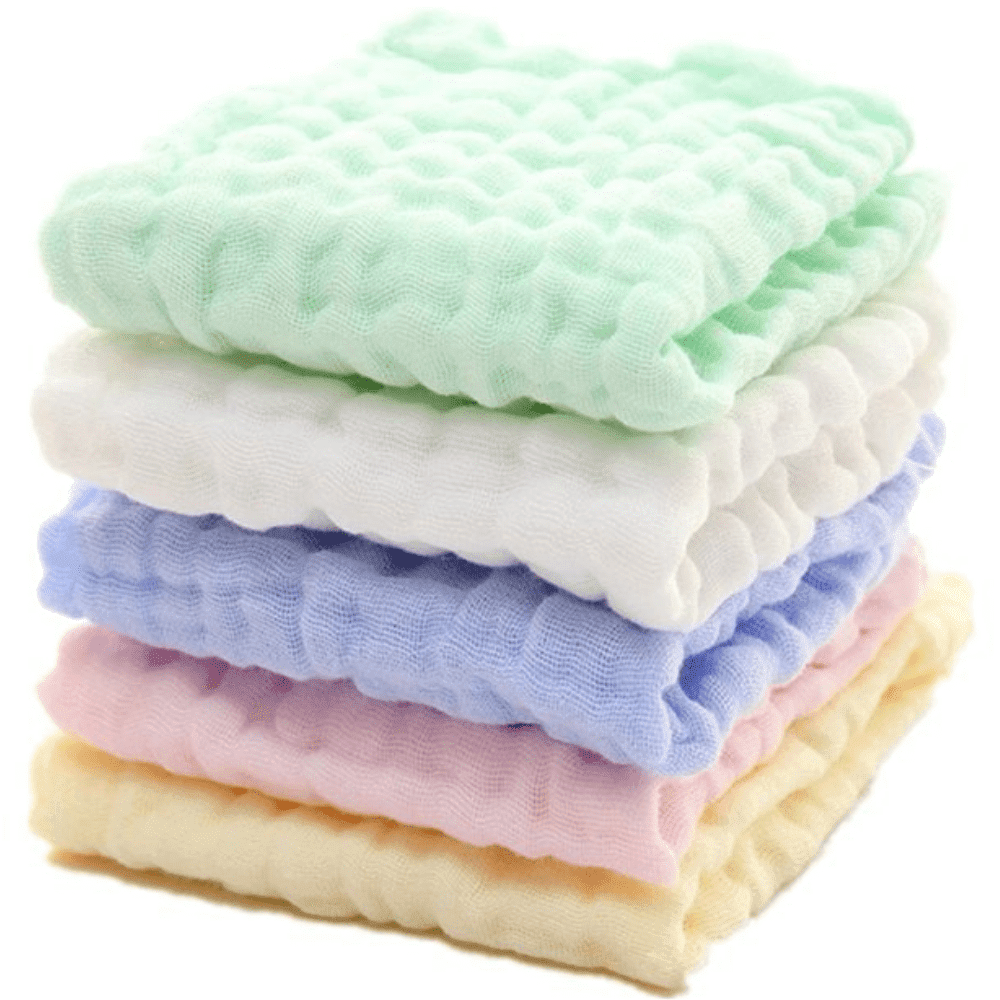 10PCS Muslin Cotton Baby Towel Soft Baby Bath Towel Multicolor Newborn Washcloths and Towels Multicolor - Image 1