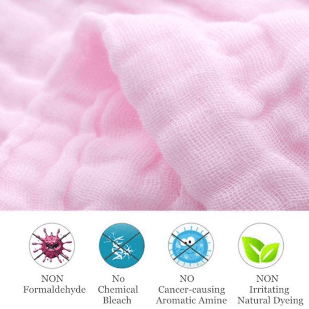 10PCS Muslin Cotton Baby Towel Soft Baby Bath Towel Multicolor Newborn Washcloths and Towels white & pink & blue & green & yellow - Image 2