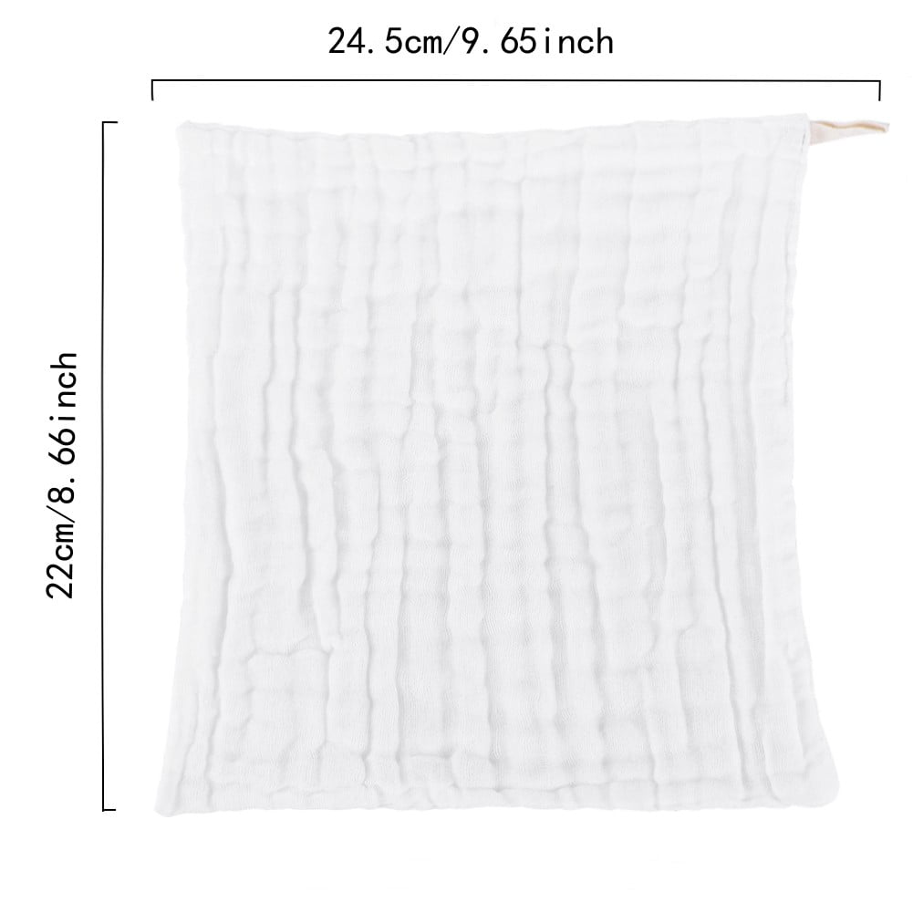 10PCS Muslin Cotton Baby Towel Soft Baby Bath Towel Multicolor Newborn Washcloths and Towels white & pink & blue & green & yellow - Image 4