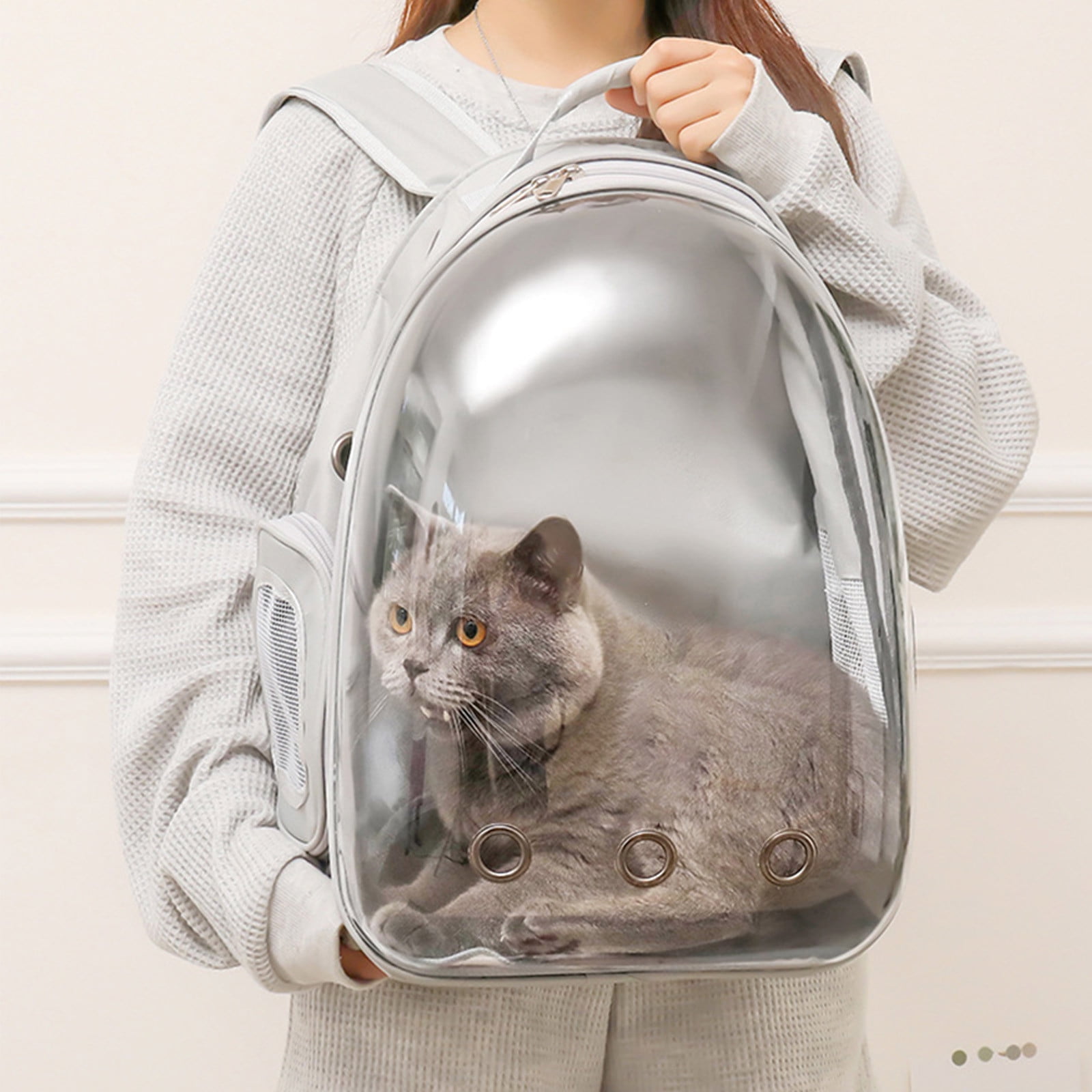 Pet Backpack Carrier, Transparent Space Capsule Pet Backpack Bag with Straps, Breathable Pet Carrier for Traveling Walking Hiking Outdoor Activities G - Image 2