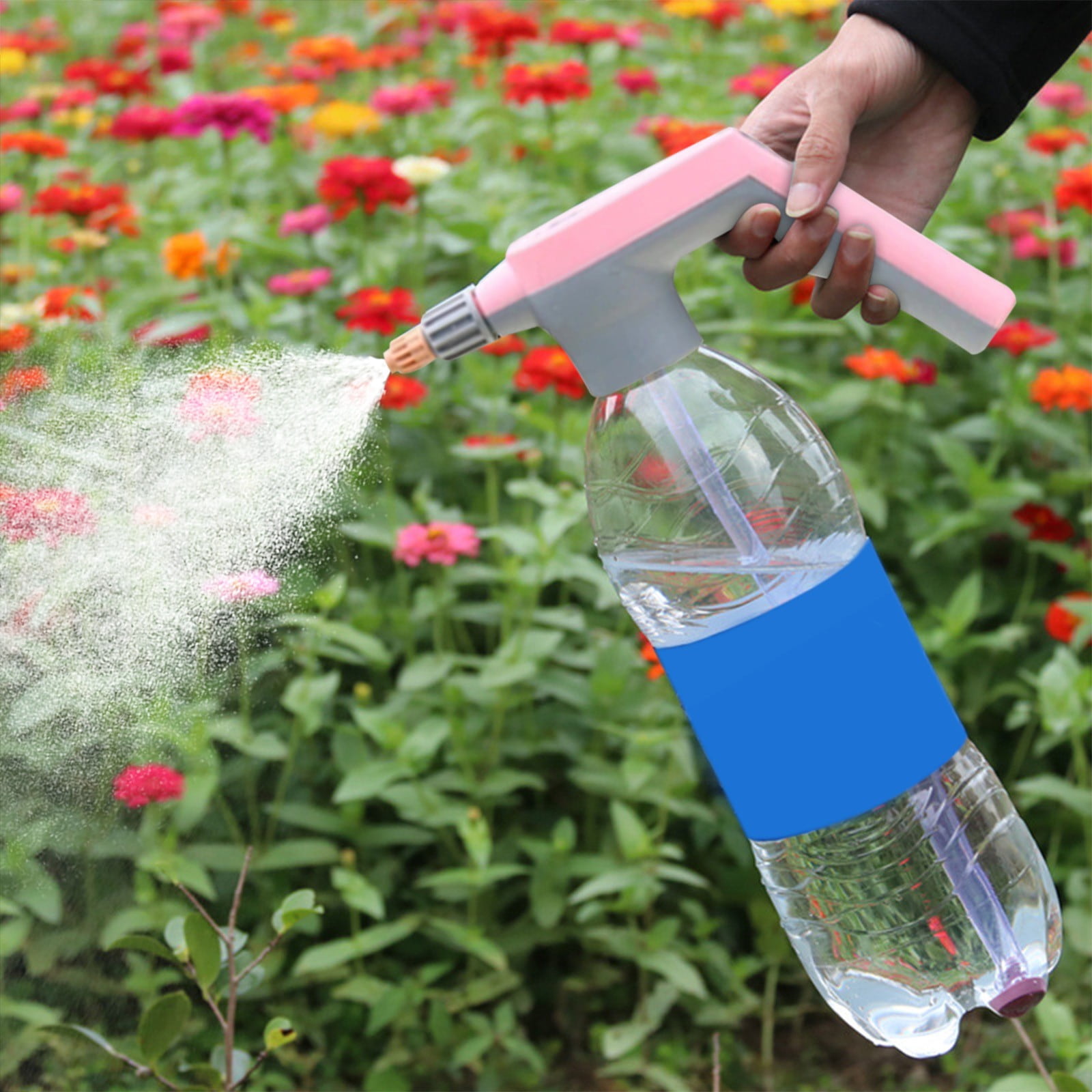 Foam Sprayer, High Pressure Sprayer Pump Spray Bottle Car Cleaning Sprayer for Car Washing, Window Cleaning, Courtyard Sweeping, Flower Watering, Home Electric Pressurized Nozzle Blue - Image 5