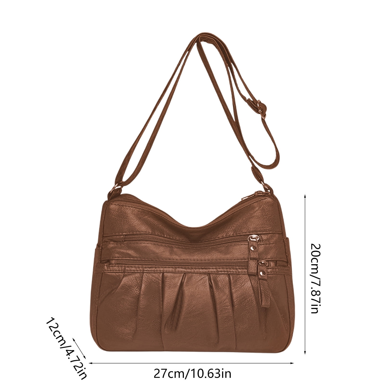 Crossbody Bags for Women, Pocketbooks Soft PU Leather Purses and Handbags, Multi Pocket Shoulder Bag, Multi Layer Fashionable Shoulder Women Bag, Shoulder Fashionable Pleated Bag White - Image 3