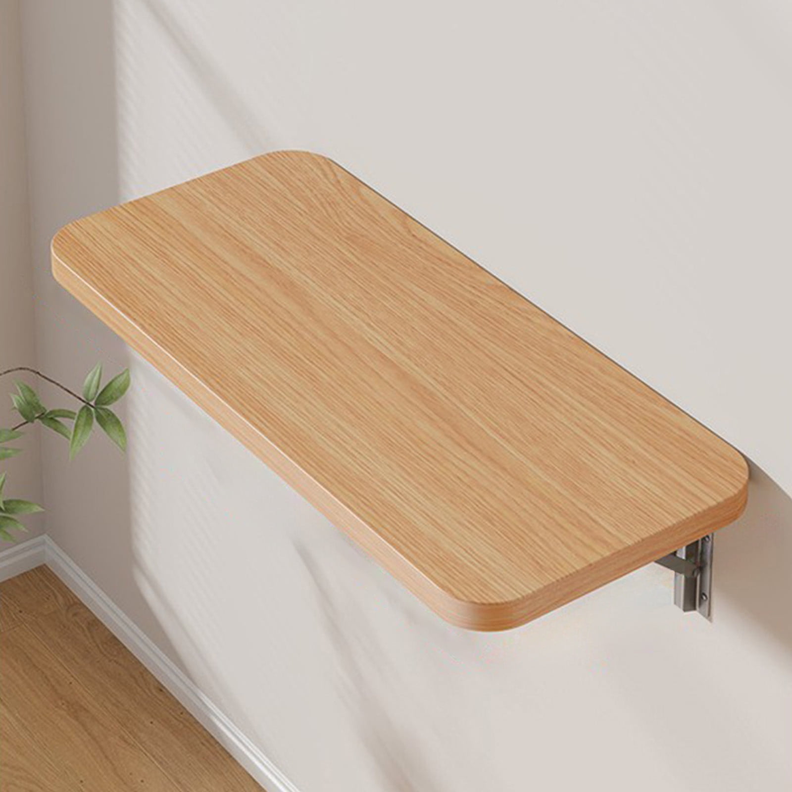 Floating Balcony Railing Table, Outdoor Indoor Wall Mounted Folding Table, Wall Mounted Shelves, Wall Foldable Shelves, Board Shelves, for Bedroom, Living Room, Kitchen Brown - Image 2