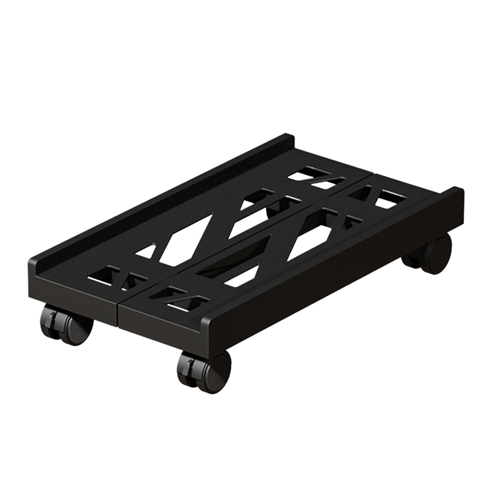 Adjustable Mobile CPU Stand, Ventilated Computer Tower Stand with 4 Caster Wheels, for PC Tower, Under Desk CPU Holder, PC Floor Cart Computer Riser for Gamers Black - Image 2