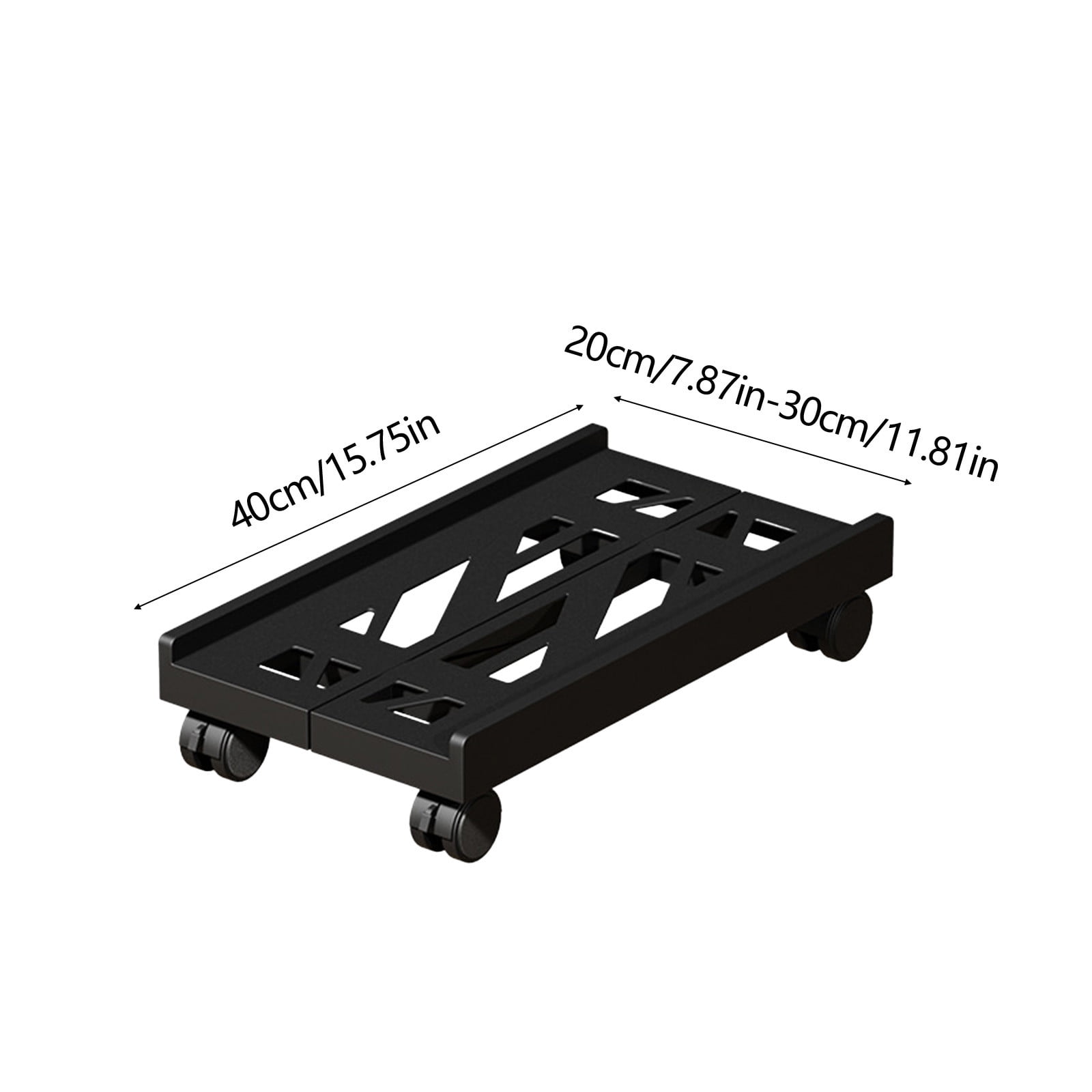 Adjustable Mobile CPU Stand, Ventilated Computer Tower Stand with 4 Caster Wheels, for PC Tower, Under Desk CPU Holder, PC Floor Cart Computer Riser for Gamers Black - Image 3