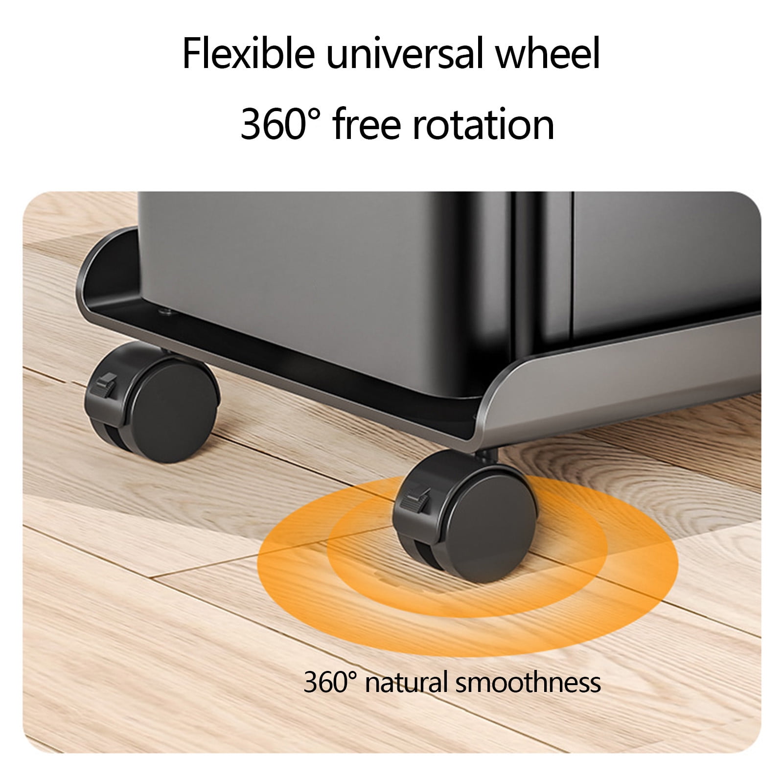 Adjustable Mobile CPU Stand, Ventilated Computer Tower Stand with 4 Caster Wheels, for PC Tower, Under Desk CPU Holder, PC Floor Cart Computer Riser for Gamers White - Image 5