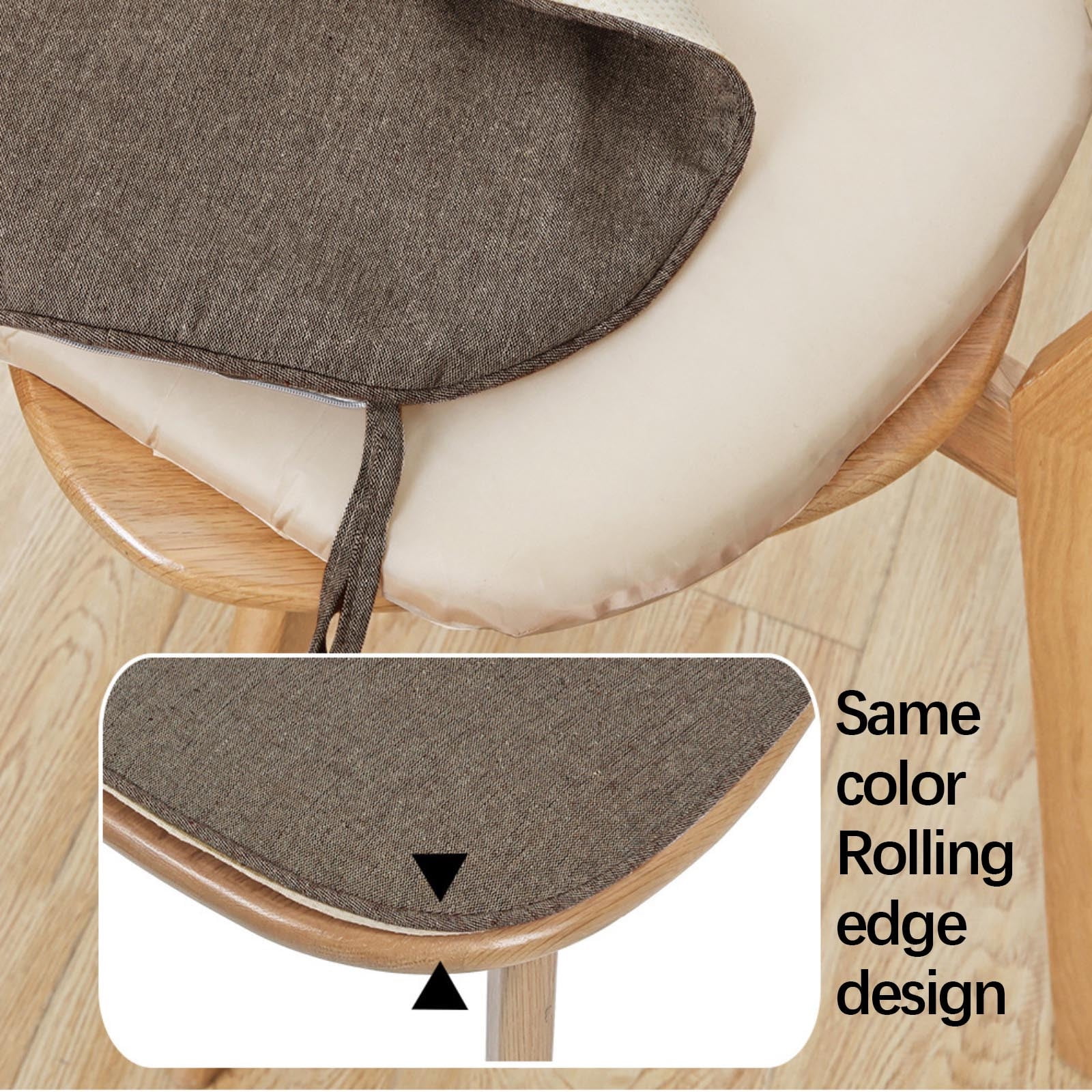 Chair Cushion with Ties for Dining Chairs, 16x17