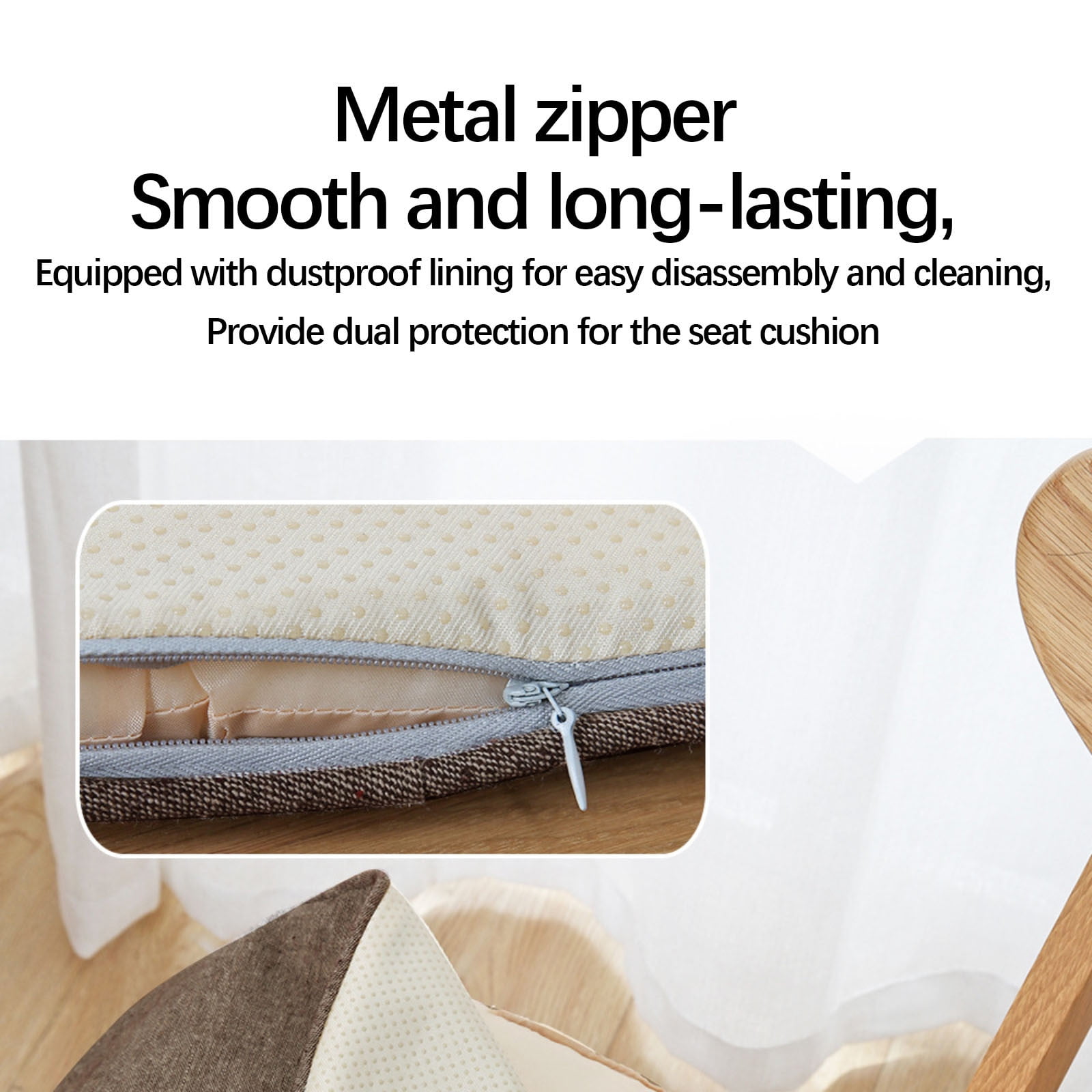 Chair Cushion with Ties for Dining Chairs, 16x17