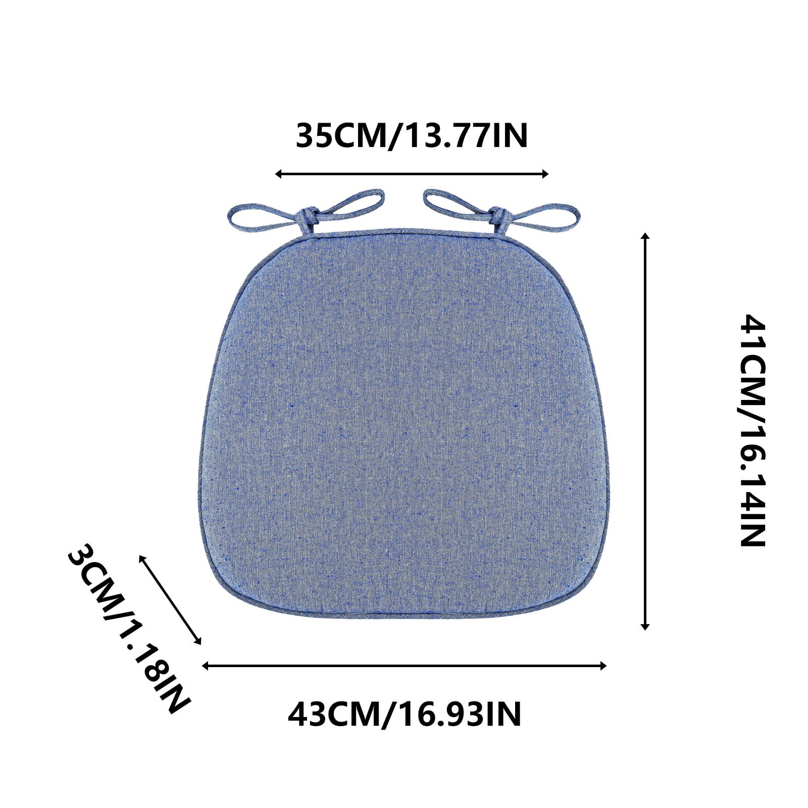 Chair Cushion with Ties for Dining Chairs, 16x17