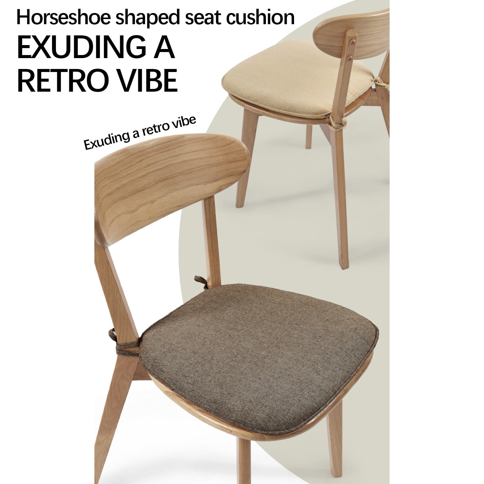 Chair Cushion with Ties for Dining Chairs, 16x17