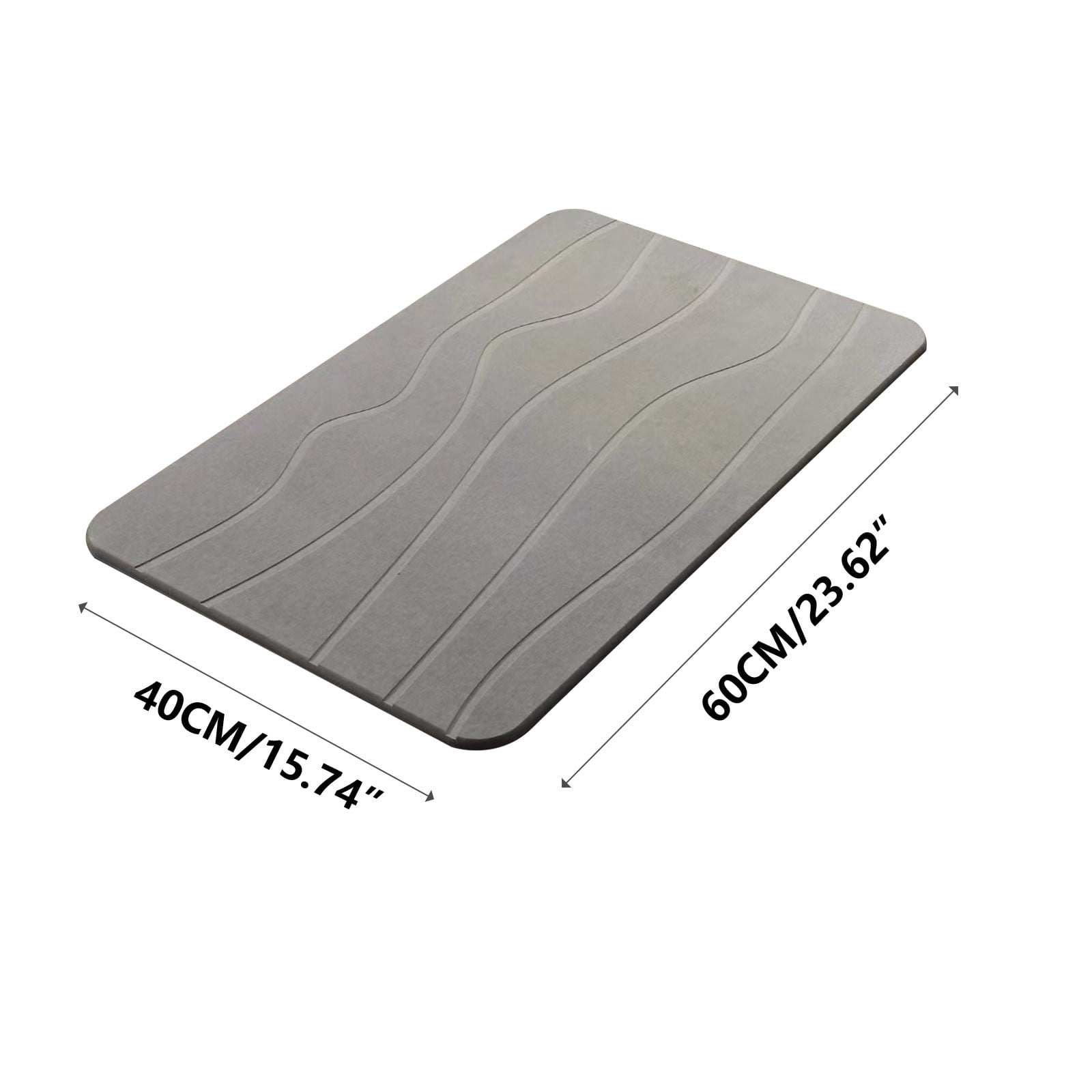 Stone Bath Mat, Diatomaceous Earth Shower Mat, Non-Slip Super Absorbent Diatomite Stone Bath Mats, Bathroom Door Mat, for Bathroom Floor Quick Drying Natural Easy to Clean White - Image 3