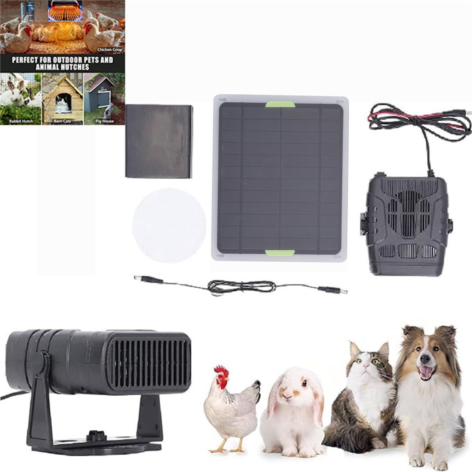Solar Powered Heater, Winter Chicken Coop Heater, Solar Greenhouse Heater with Overheat Protection, for Drying Heating Warm Wind Gear As shown - Image 1