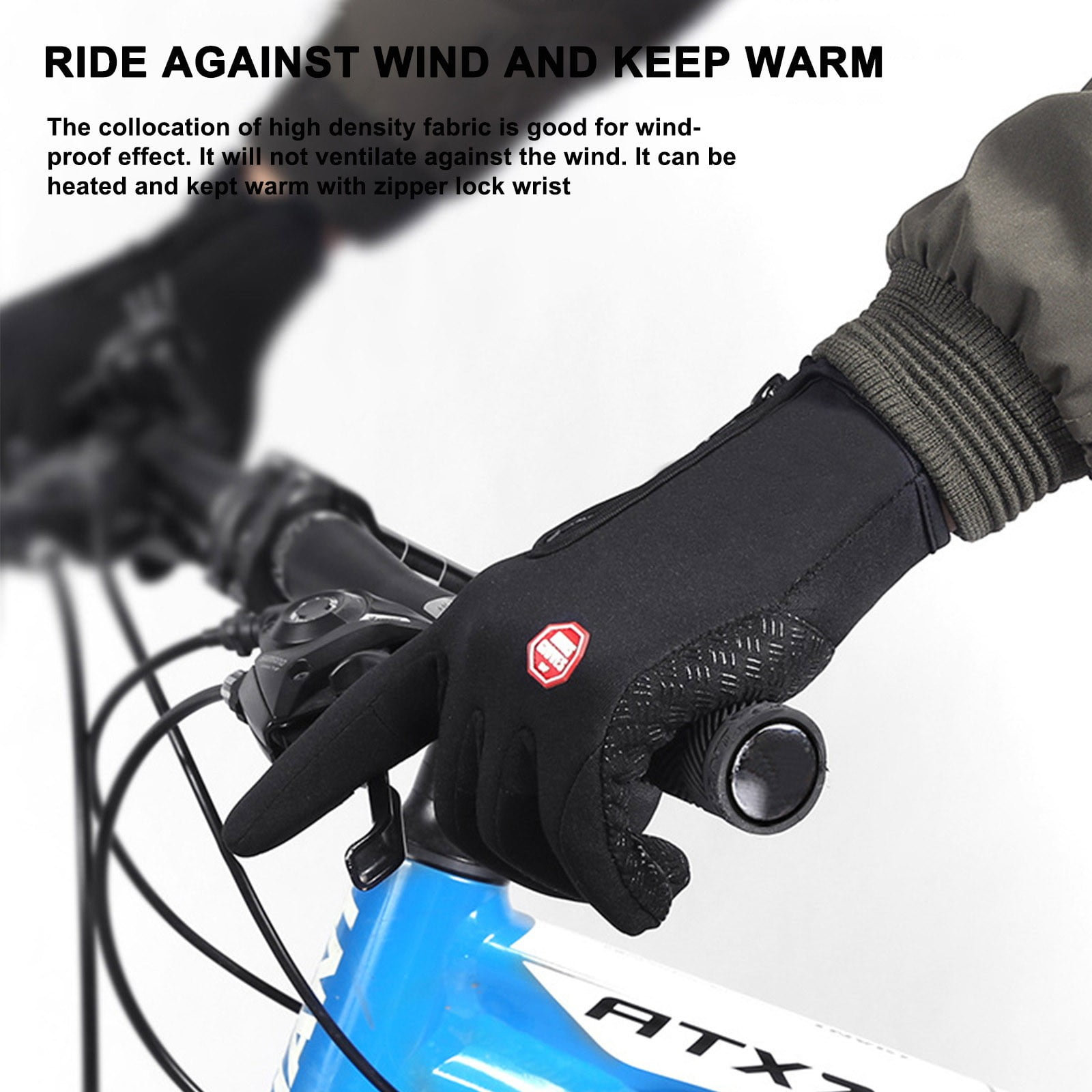 Plush Thermal Gloves with Zipper, Windproof & Waterproof Thermal Non-Slip Gloves, Winter Outdoor Touch Screen Gloves for Running, Cycling, Hiking, Travel XL Coffee - Image 3